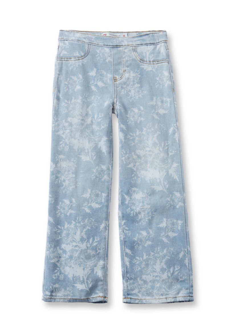 Girls 4-6x Pull-On Wide Leg Printed Pants
