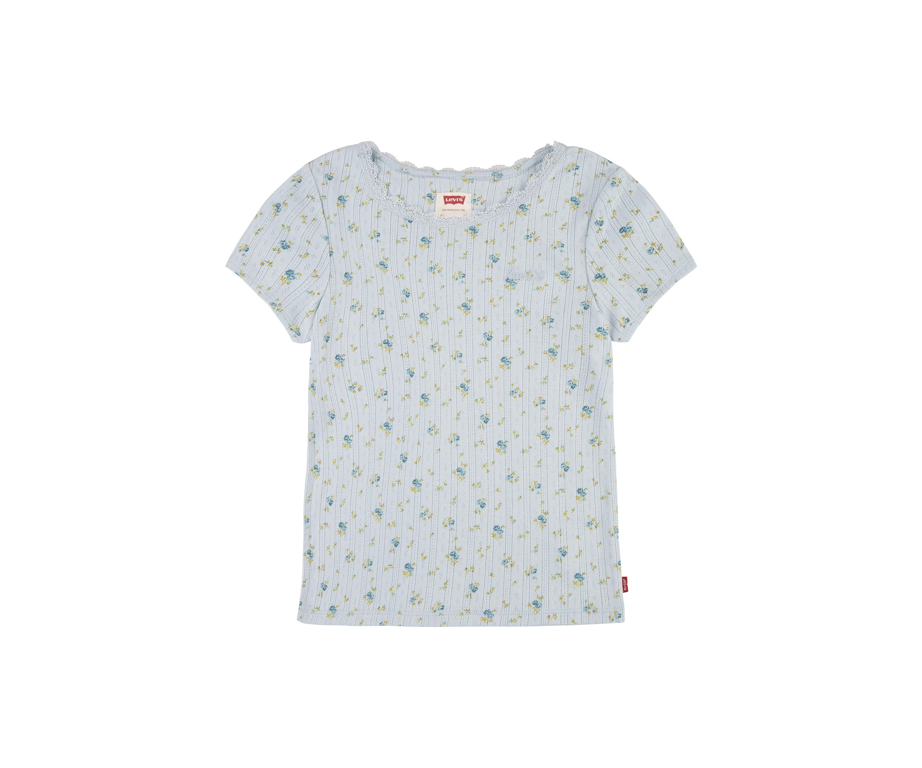 Girls 7-16 Short Sleeve Lace Scoop Neck T-Shirt 