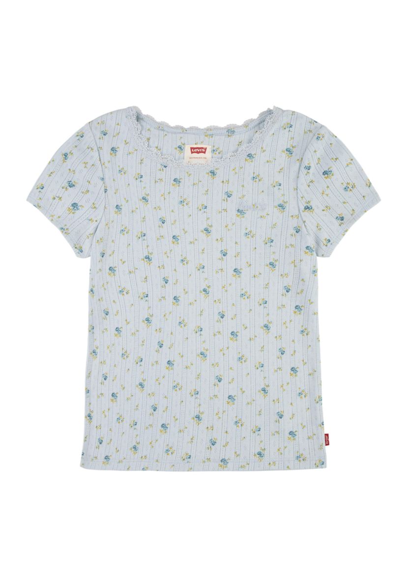 Girls 7-16 Short Sleeve Lace Scoop Neck T-Shirt 
