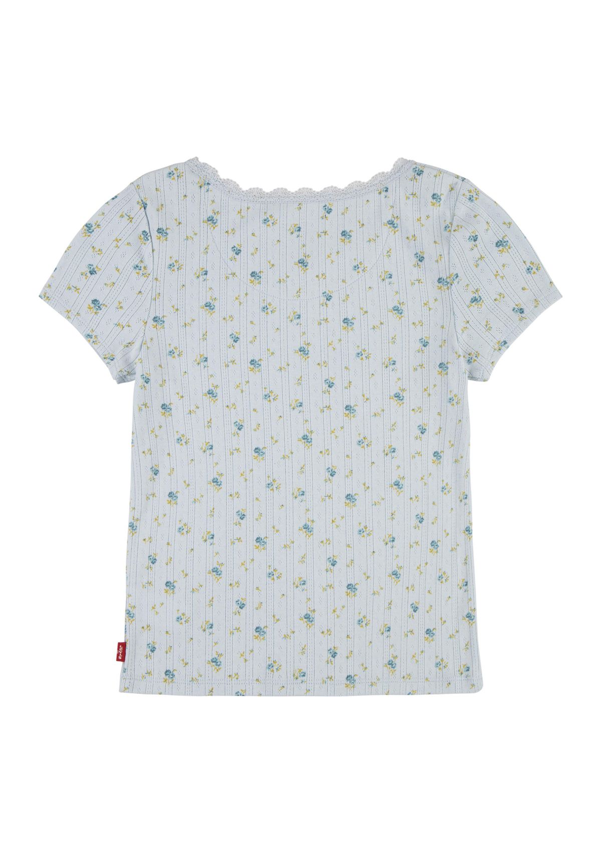 Girls 7-16 Short Sleeve Lace Scoop Neck T-Shirt 