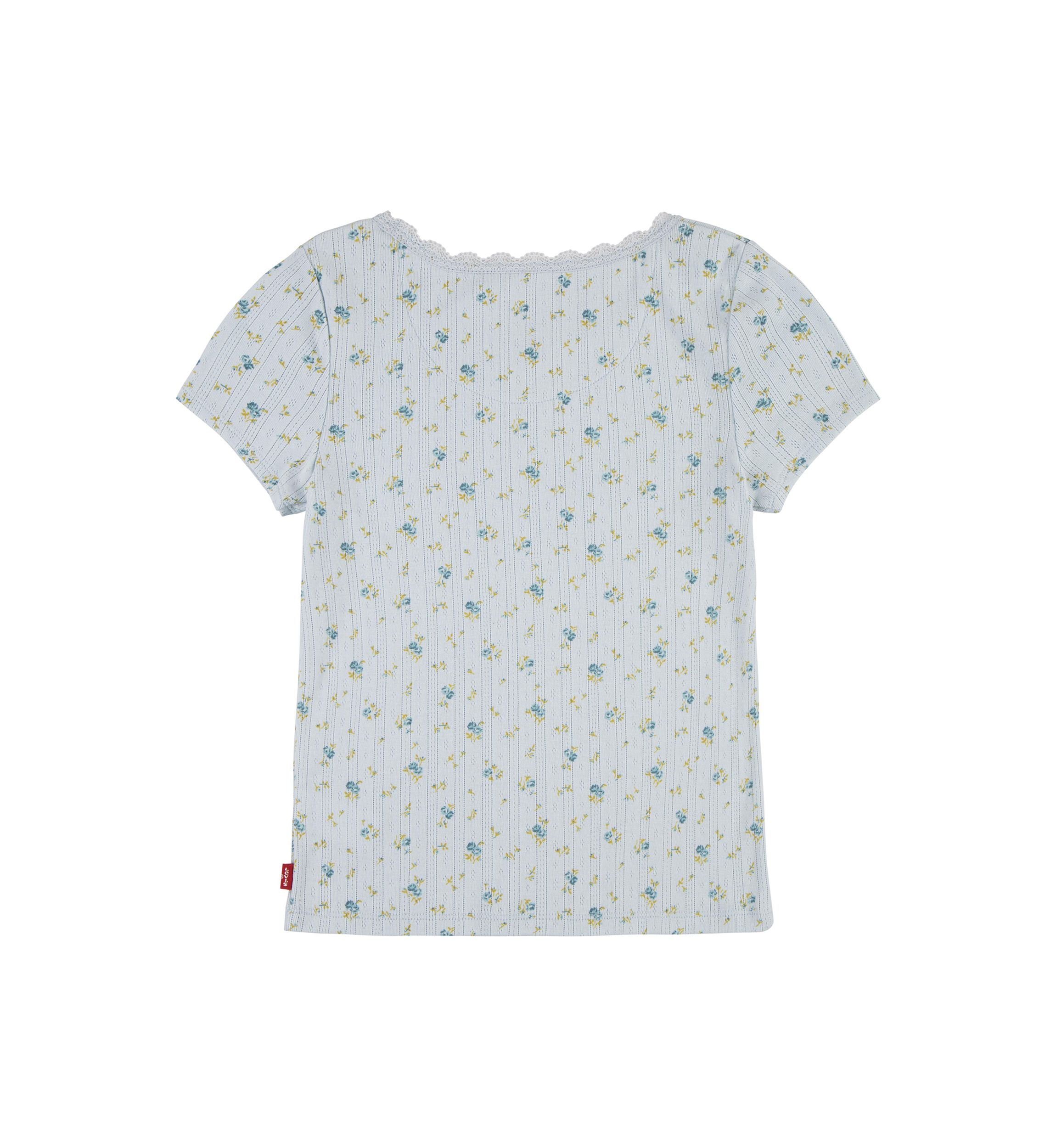 Girls 7-16 Short Sleeve Lace Scoop Neck T-Shirt 