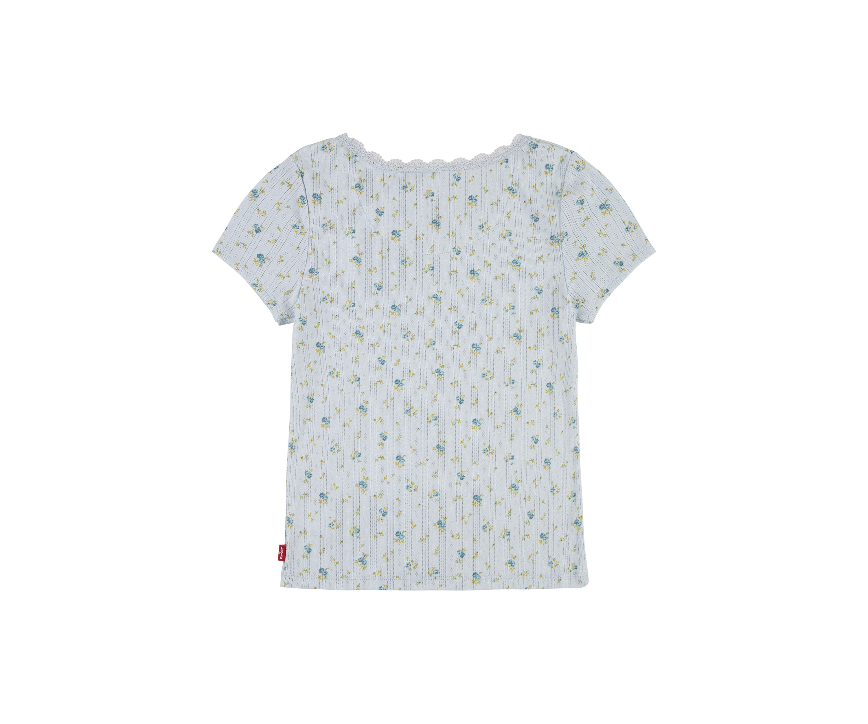 Girls 7-16 Short Sleeve Lace Scoop Neck T-Shirt 