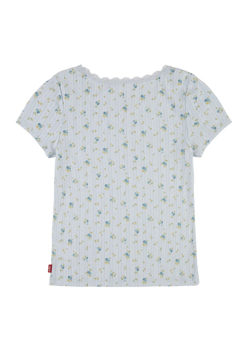 Girls 7-16 Short Sleeve Lace Scoop Neck T-Shirt 