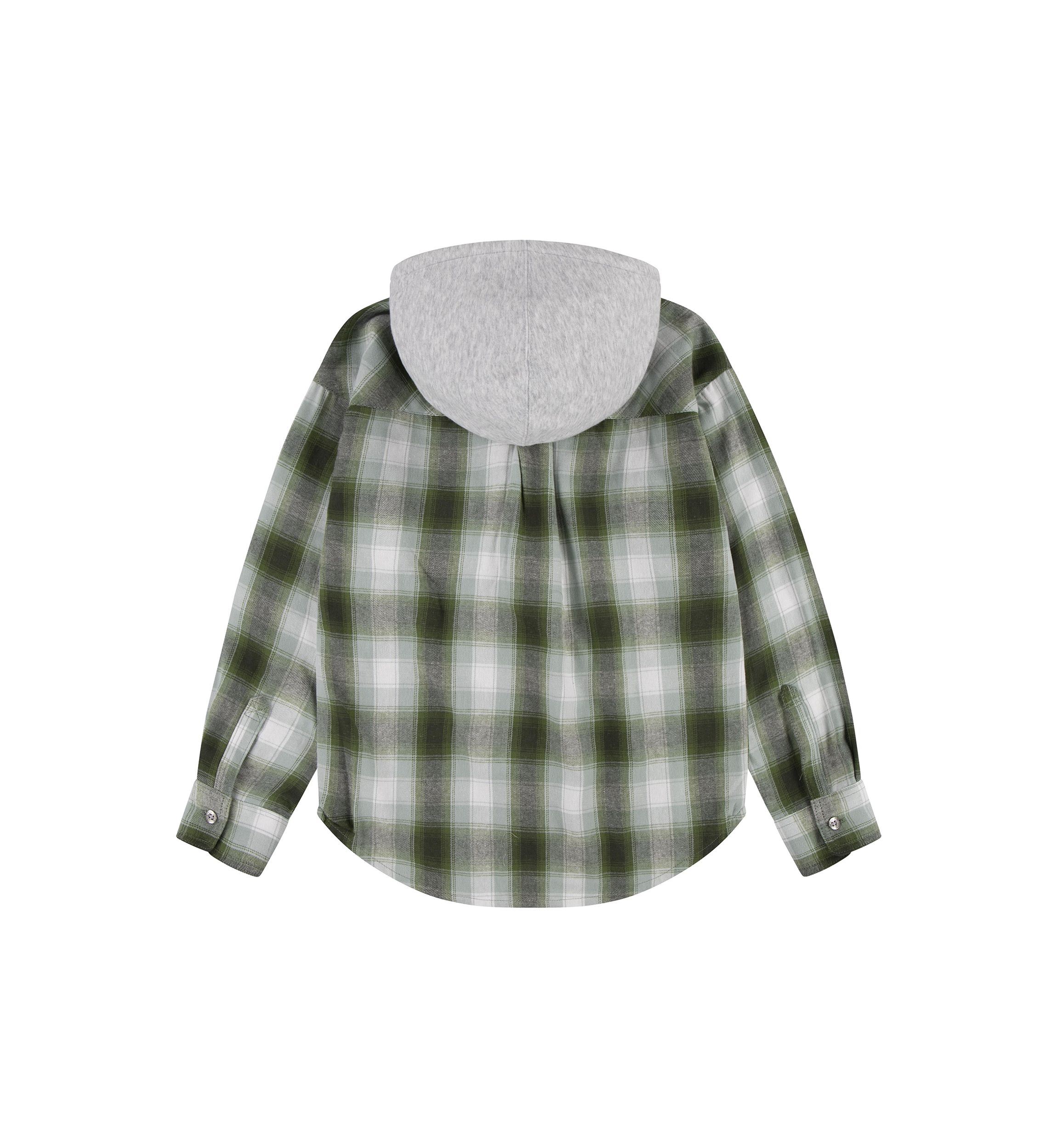 Girls 7-16 Plaid Woven Shirt with Hood