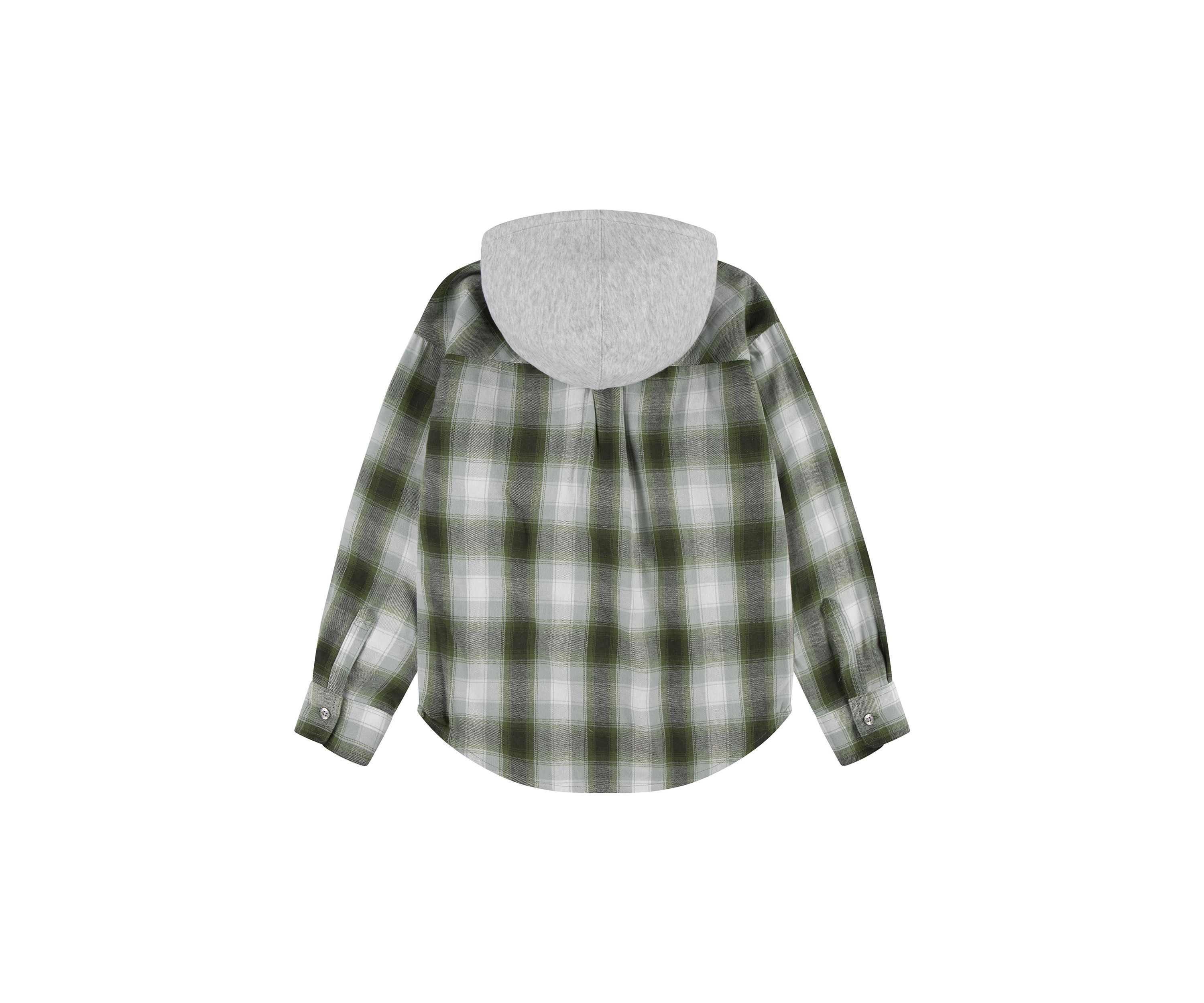 Girls 7-16 Plaid Woven Shirt with Hood