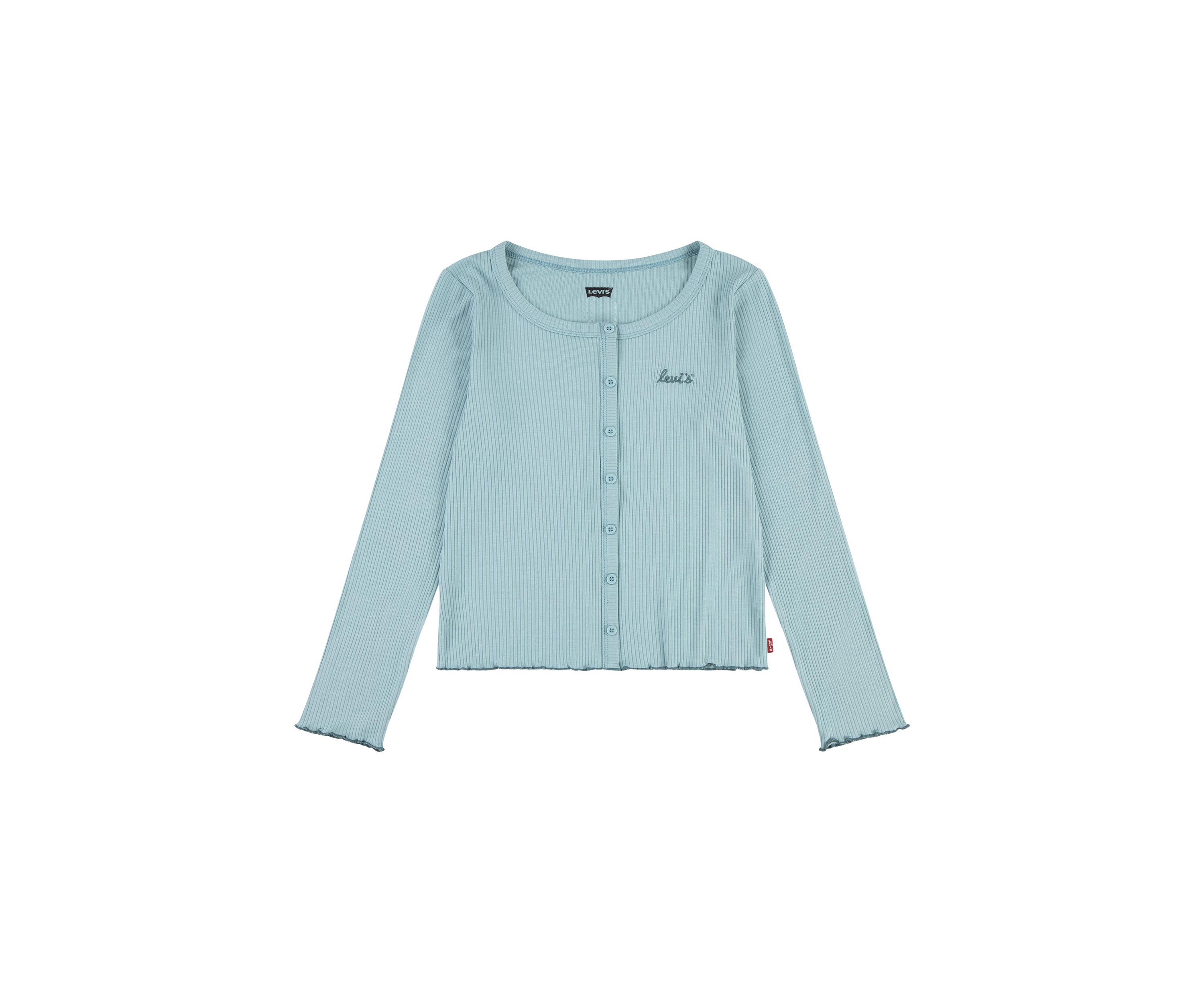 Girls 7-16 Solid Ribbed Knit Top