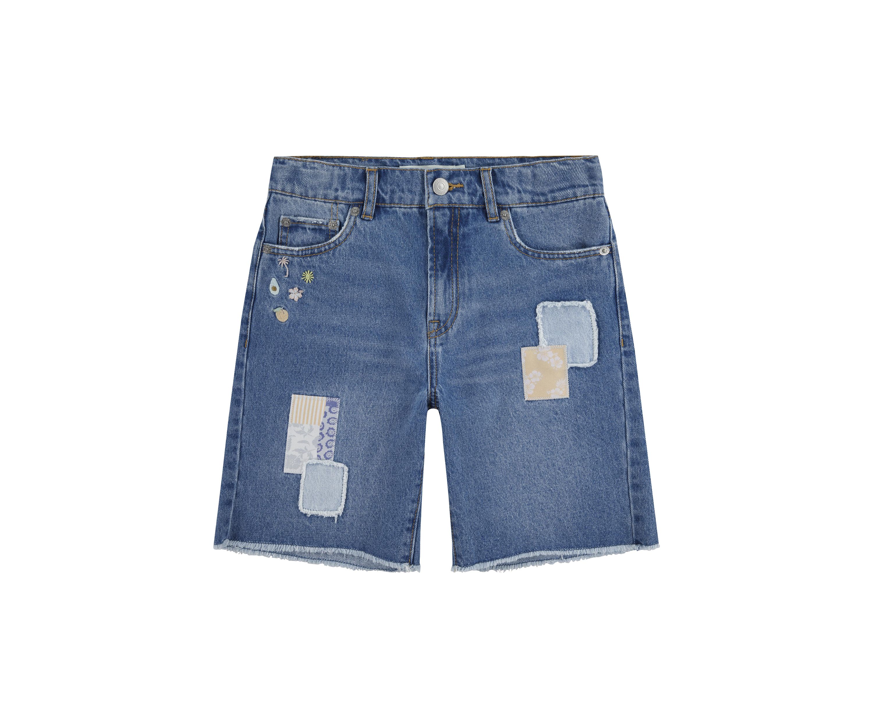 Girls 7-16 Patchwork Appliqué Shorts