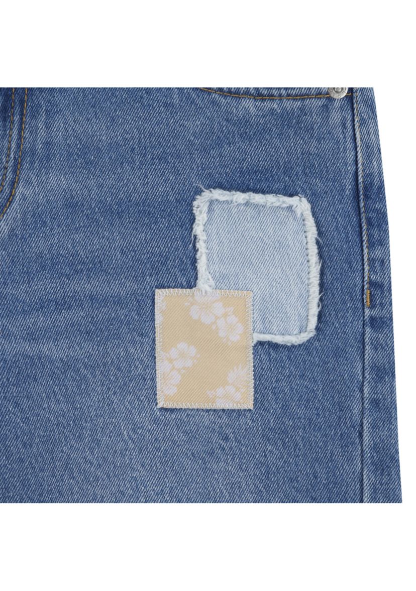 Girls 7-16 Patchwork Appliqué Shorts