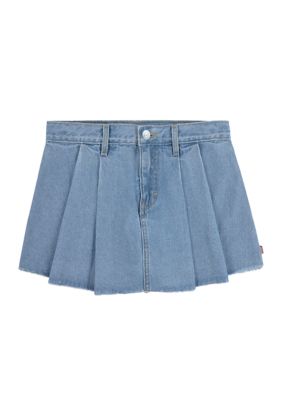 Vintage Girls Blue Jean Skort, 90s Girls Skirt Shorts, Back to