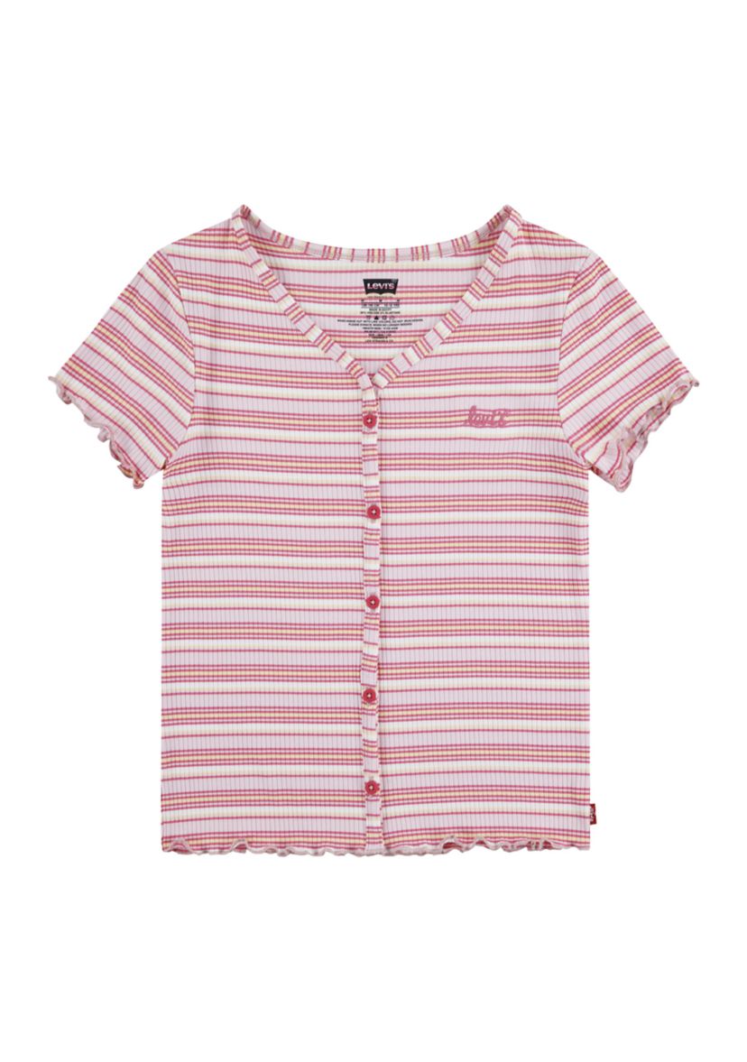 Girls 7-16 Short Sleeve Stripe Meet and Greet Top