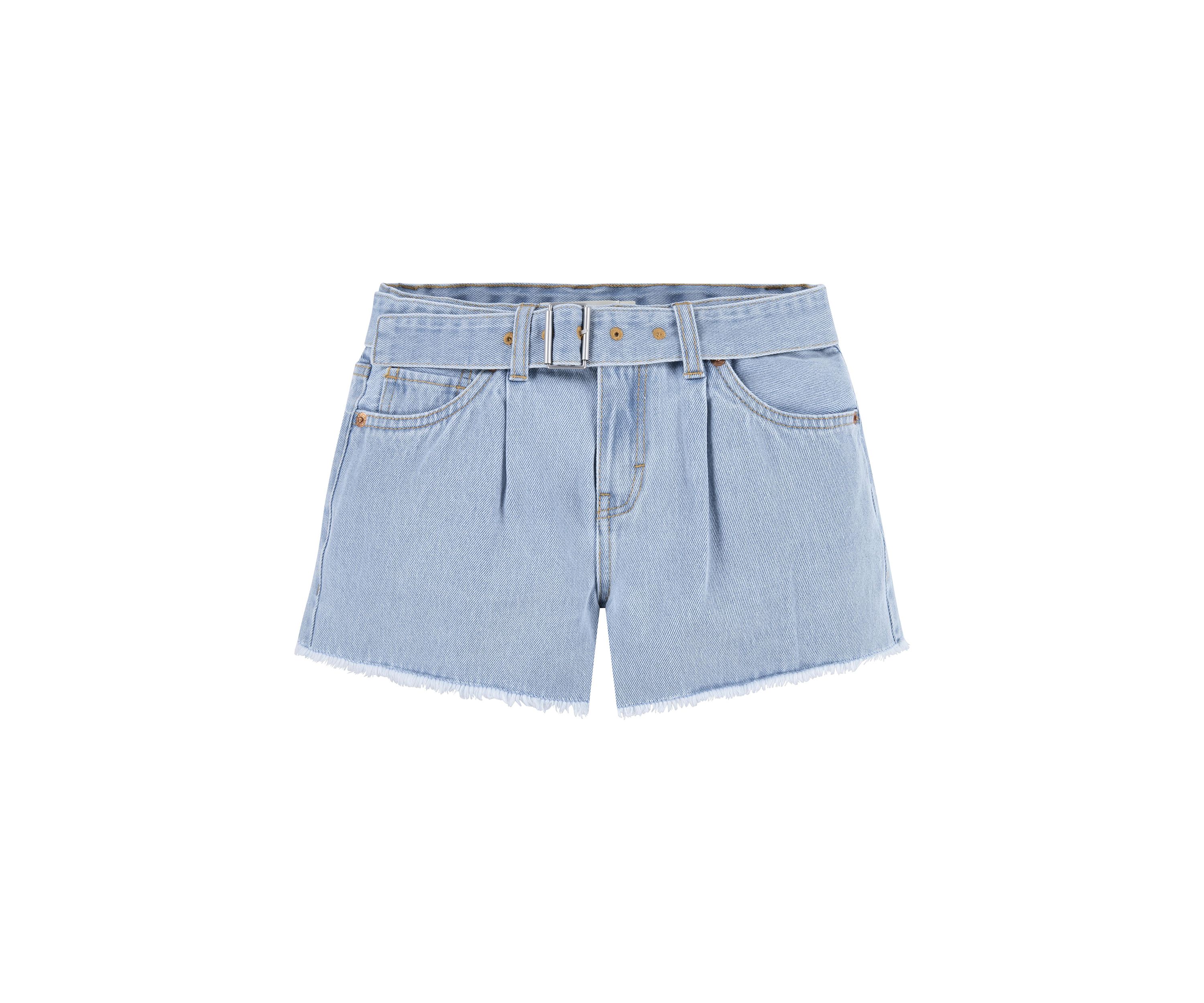 Girls 7-16 Denim Belted Shorts