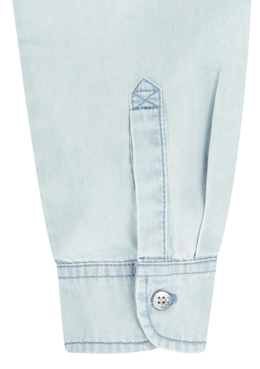 Girls 7-16 Mixed Woven Hooded Shirt