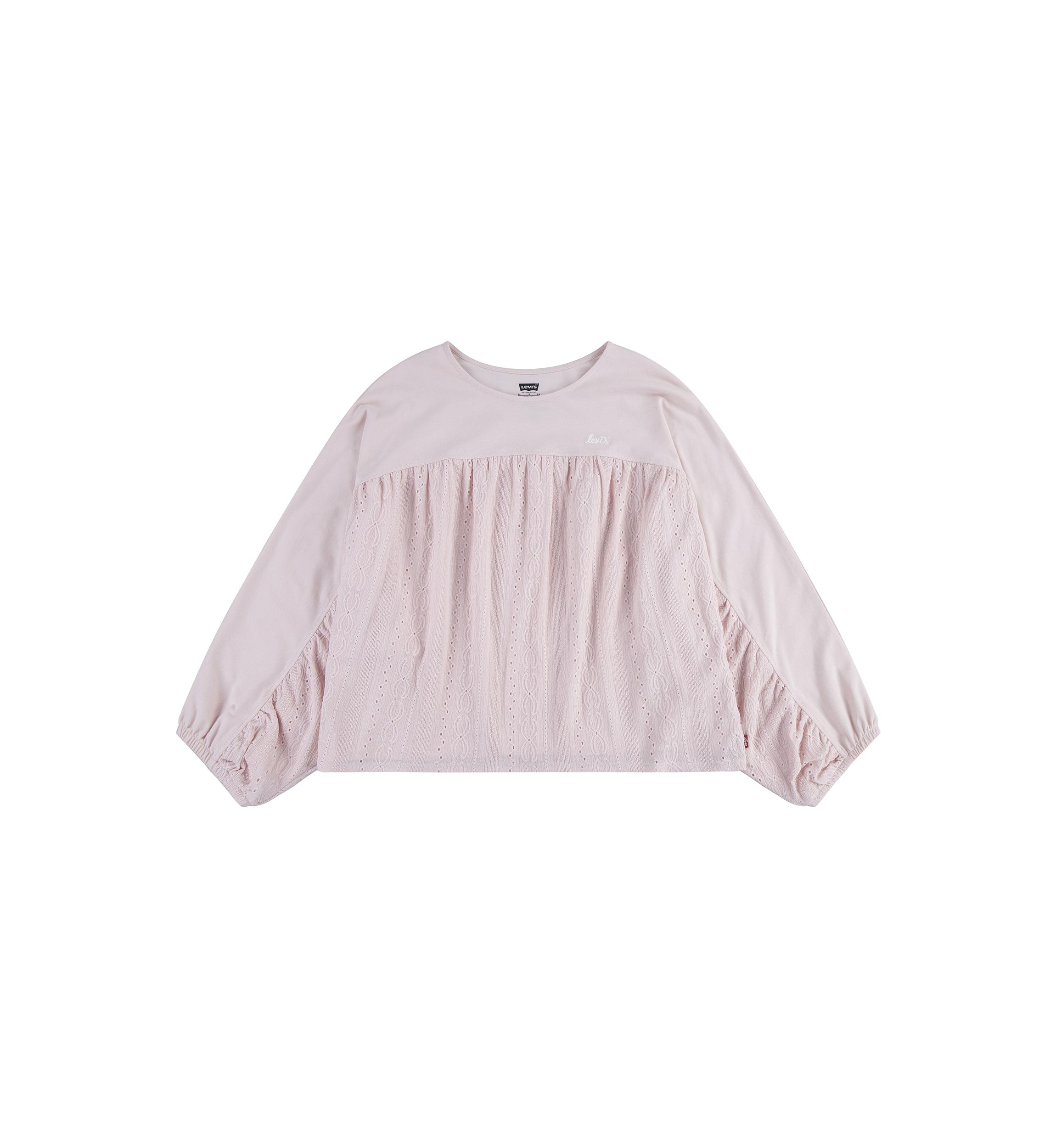 Girls 7-16 Mixed Eyelet Top