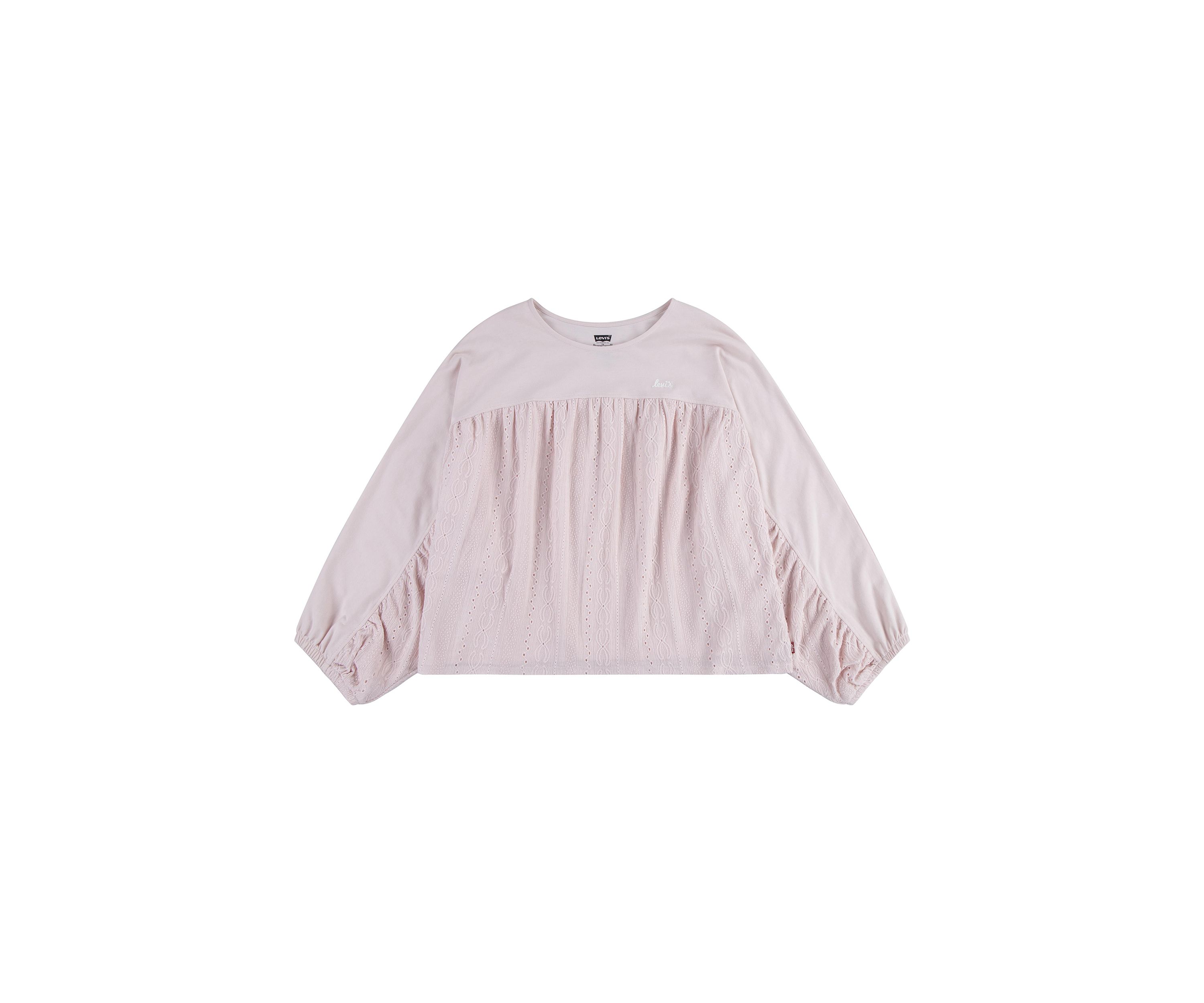 Girls 7-16 Mixed Eyelet Top