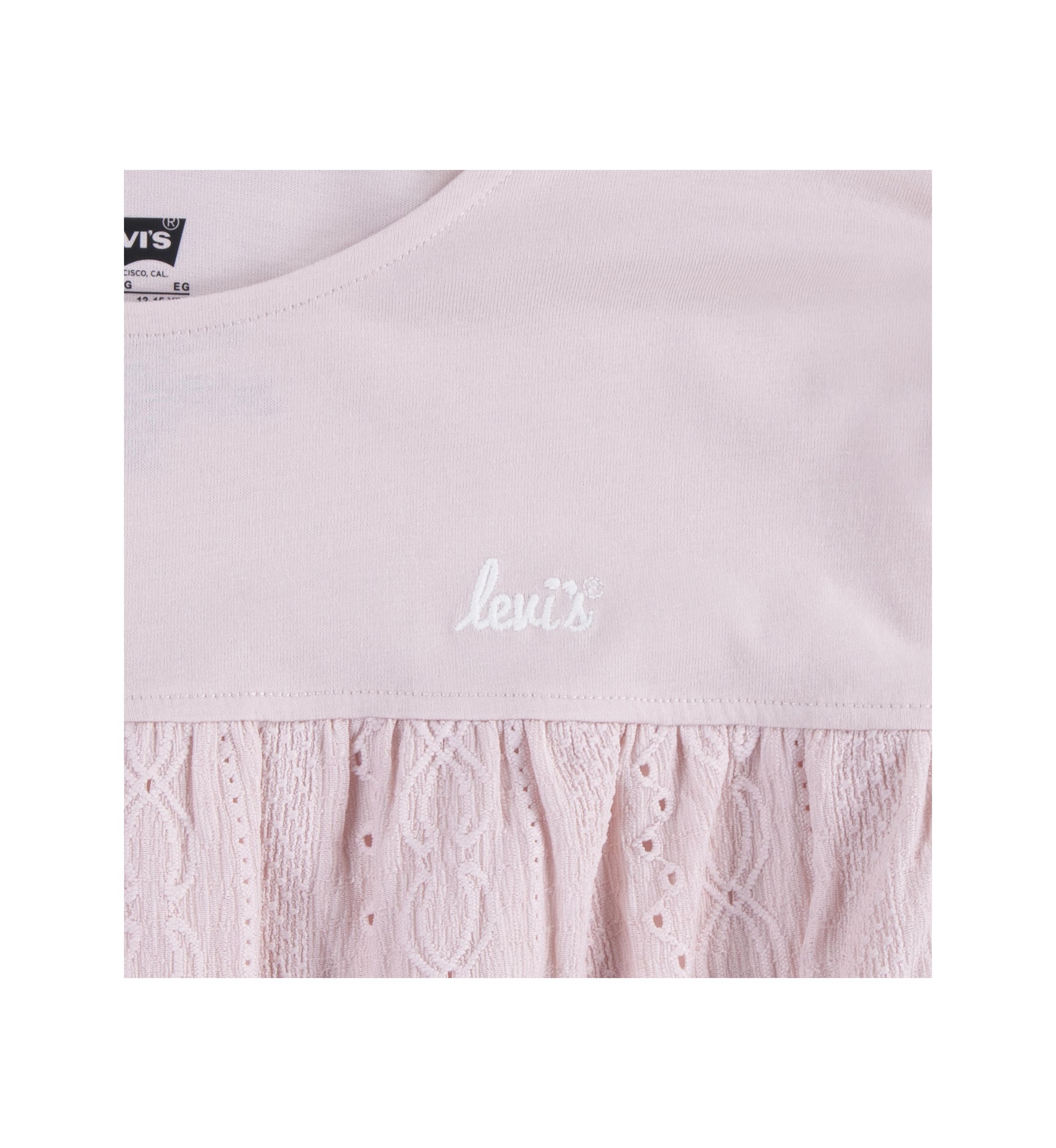 Girls 7-16 Mixed Eyelet Top