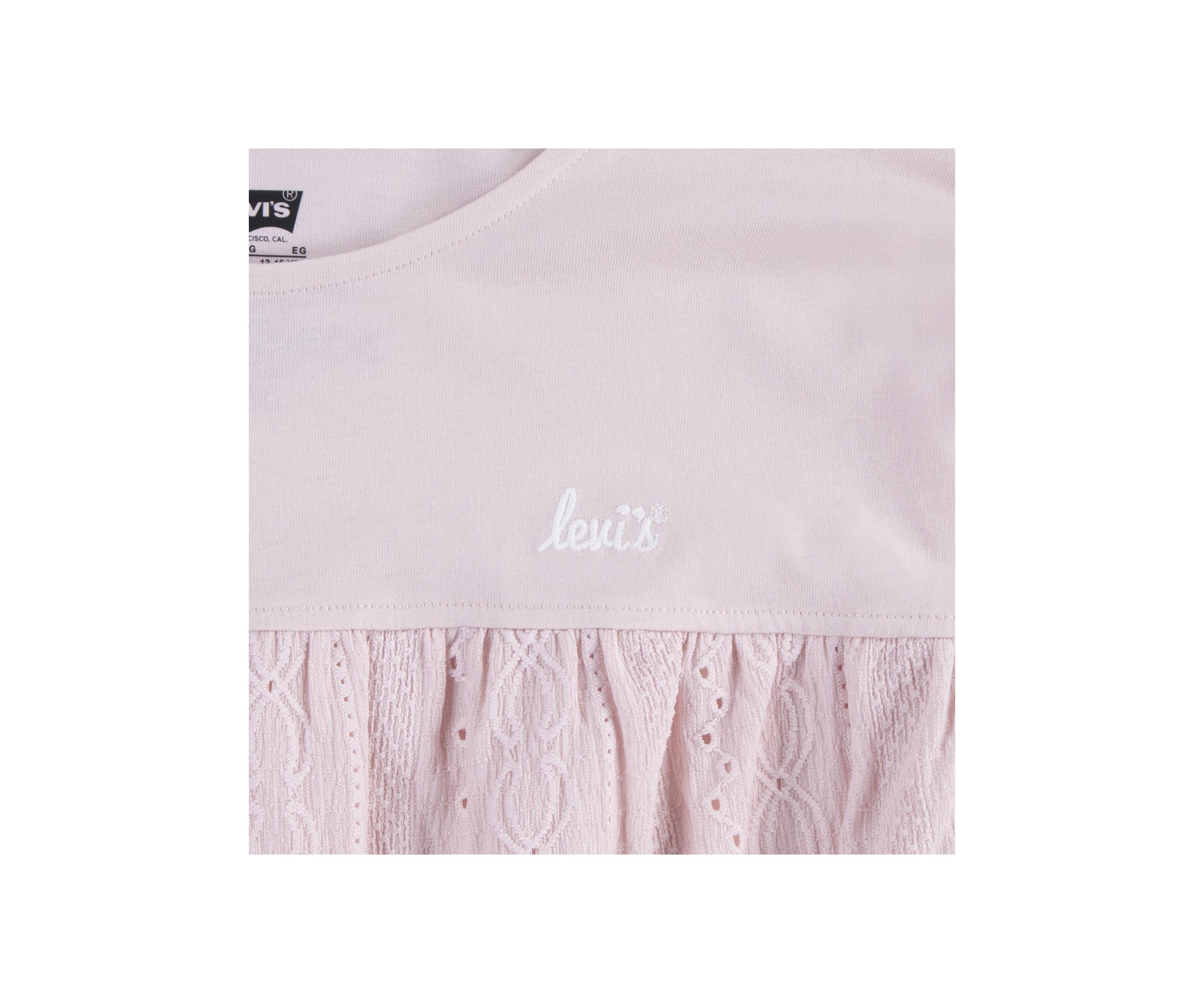 Girls 7-16 Mixed Eyelet Top