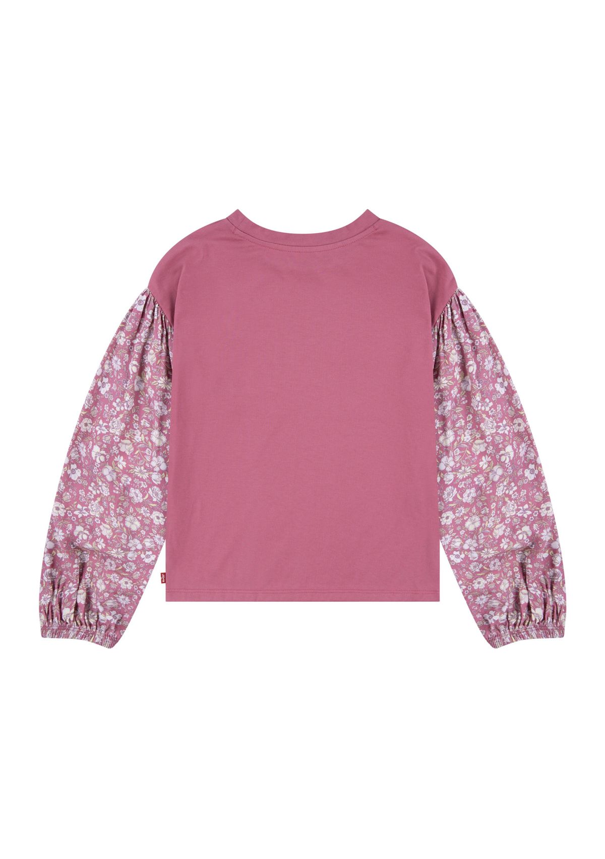 Girls 7-16 Woven Knit Printed Sleeve Top
