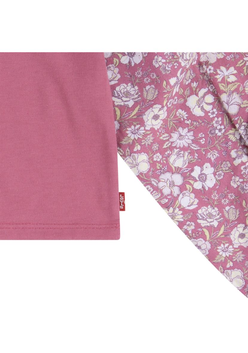 Girls 7-16 Woven Knit Printed Sleeve Top