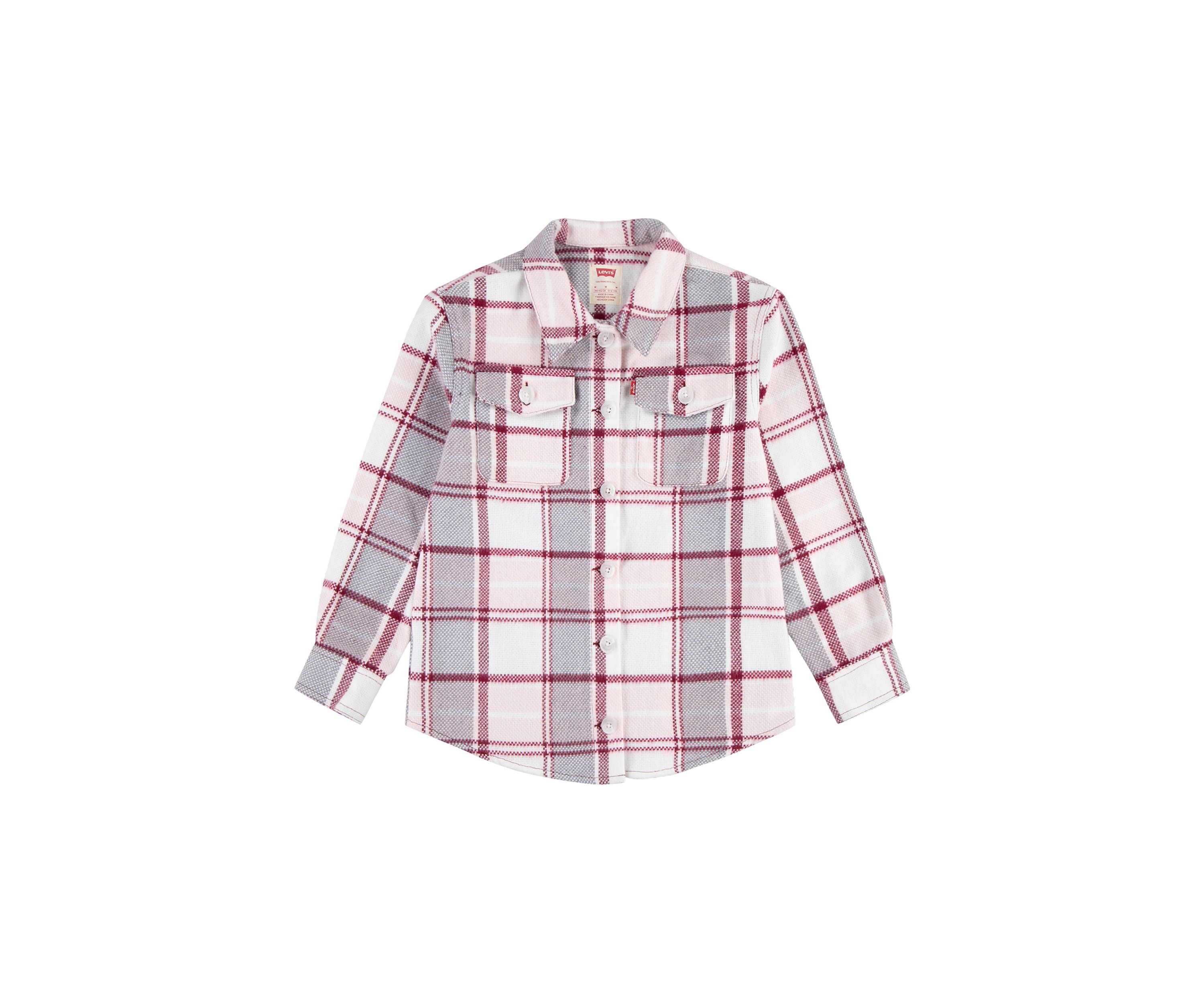Girls 7-16 Oversized Plaid Printed Shirt