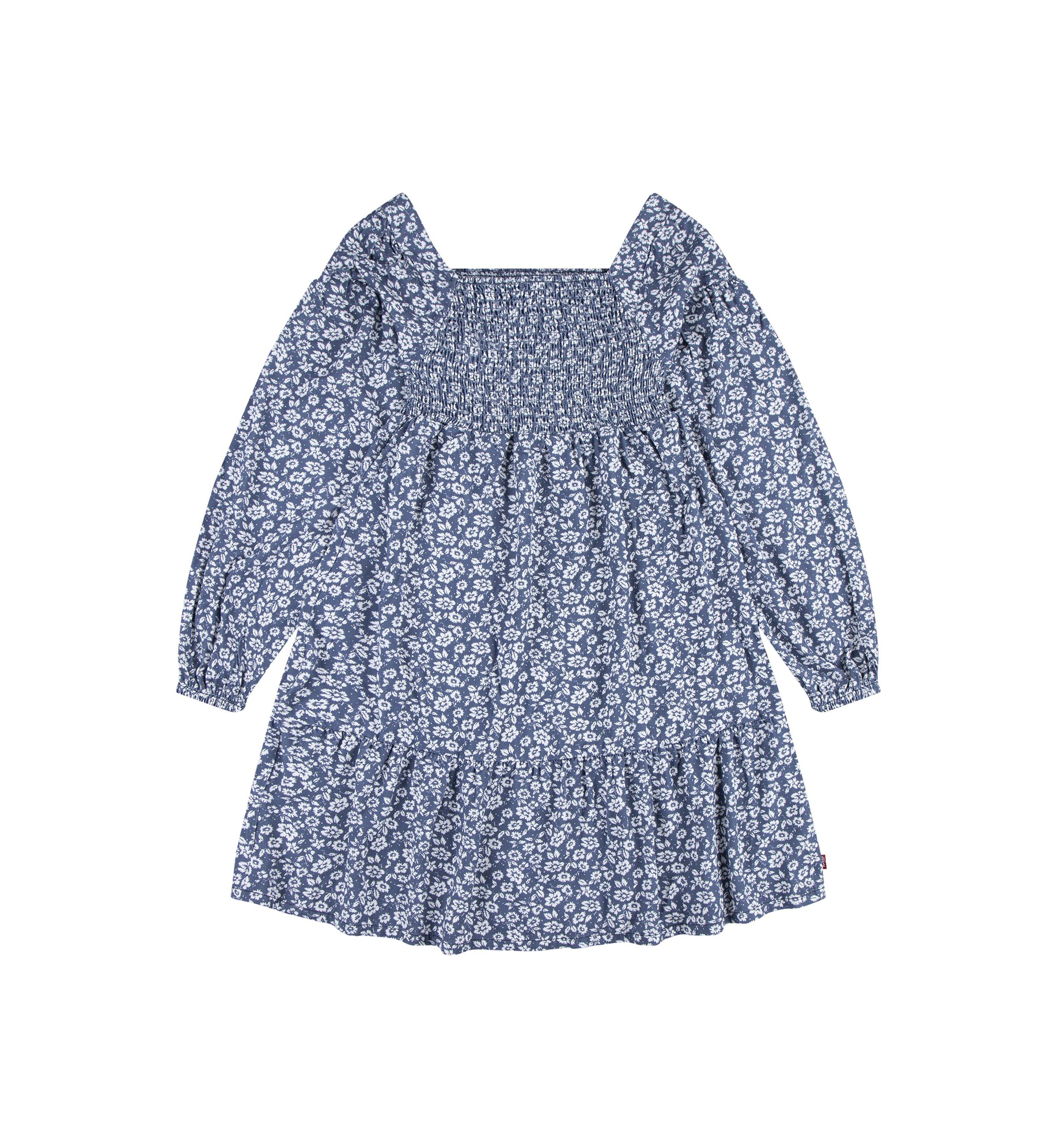 Girls 7-16 Smocked Printed Dress