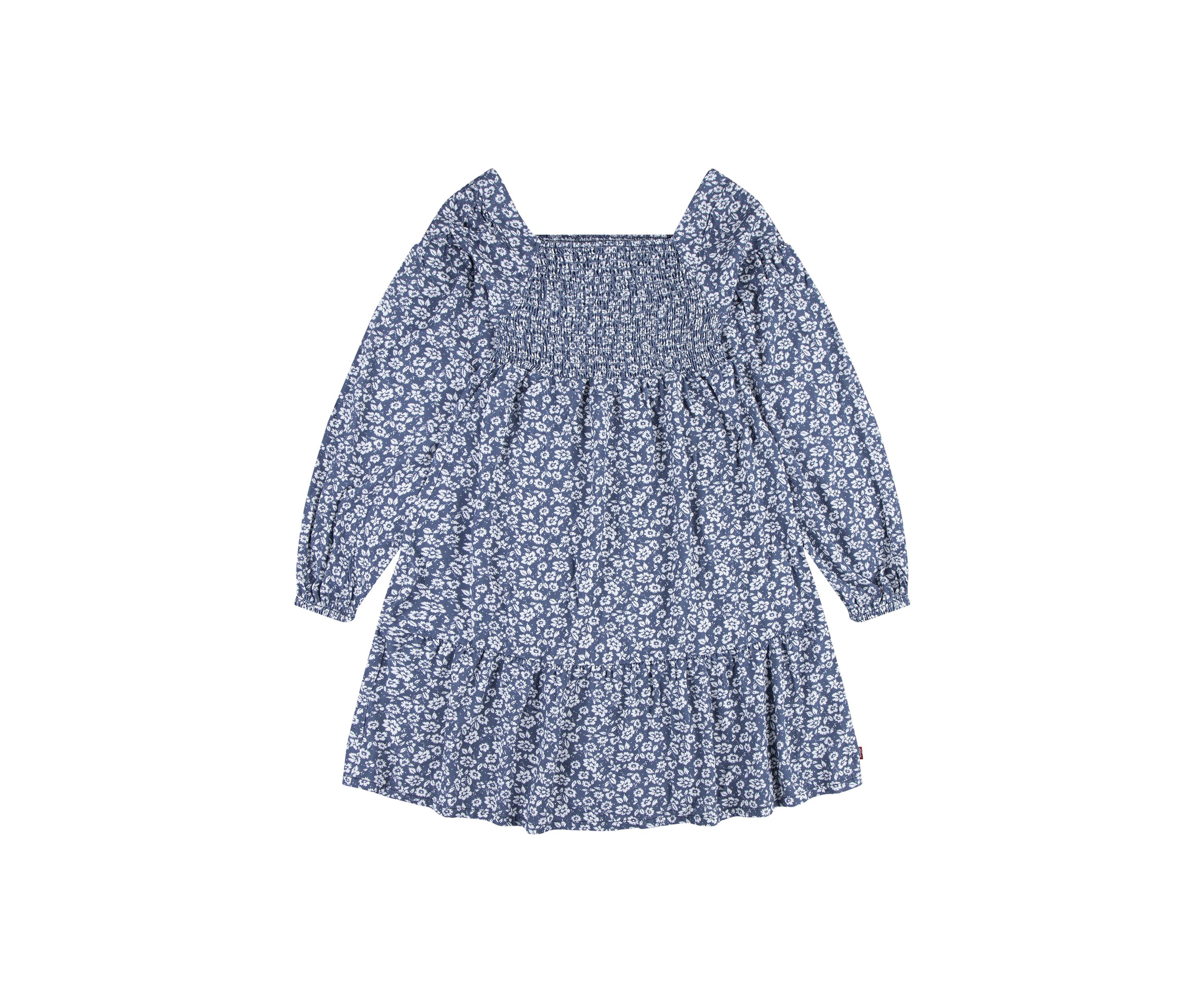 Girls 7-16 Smocked Printed Dress