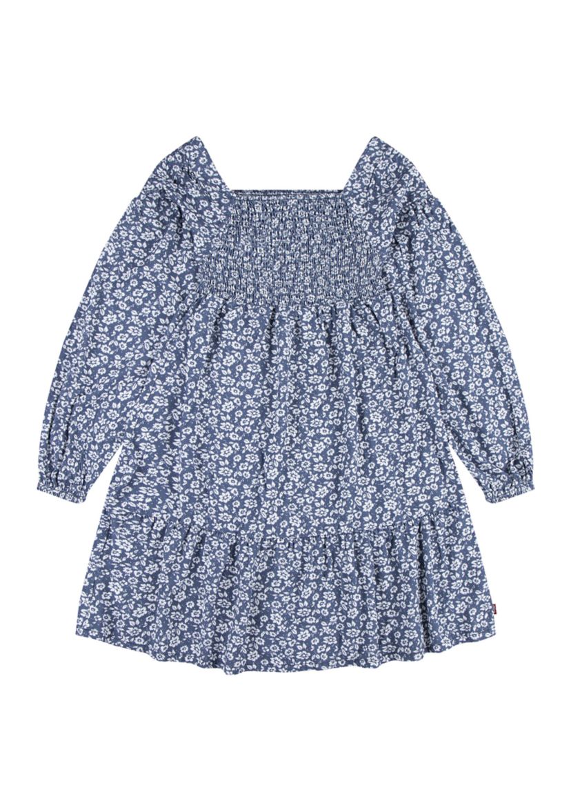 Girls 7-16 Smocked Printed Dress