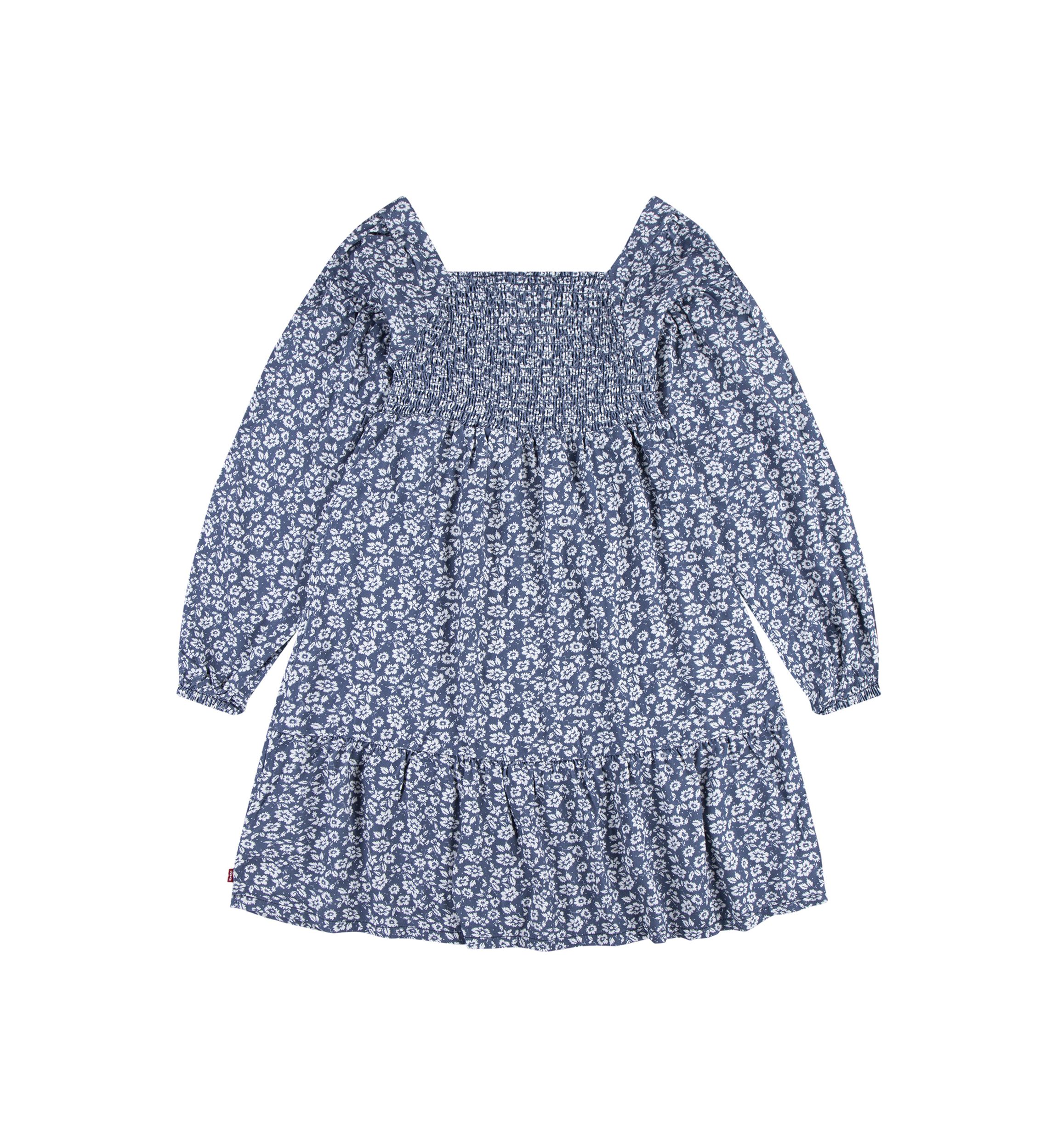 Girls 7-16 Smocked Printed Dress