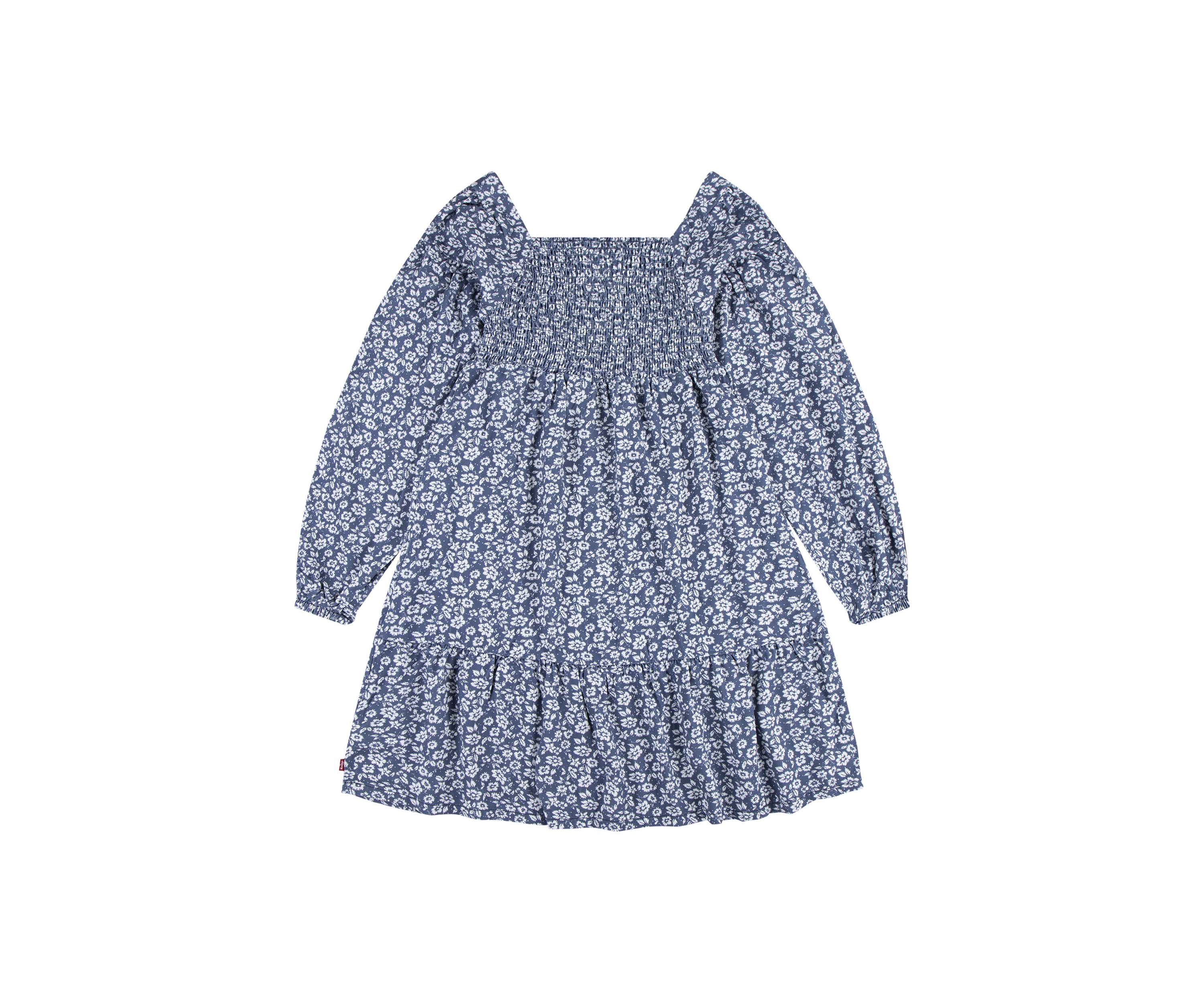 Girls 7-16 Smocked Printed Dress