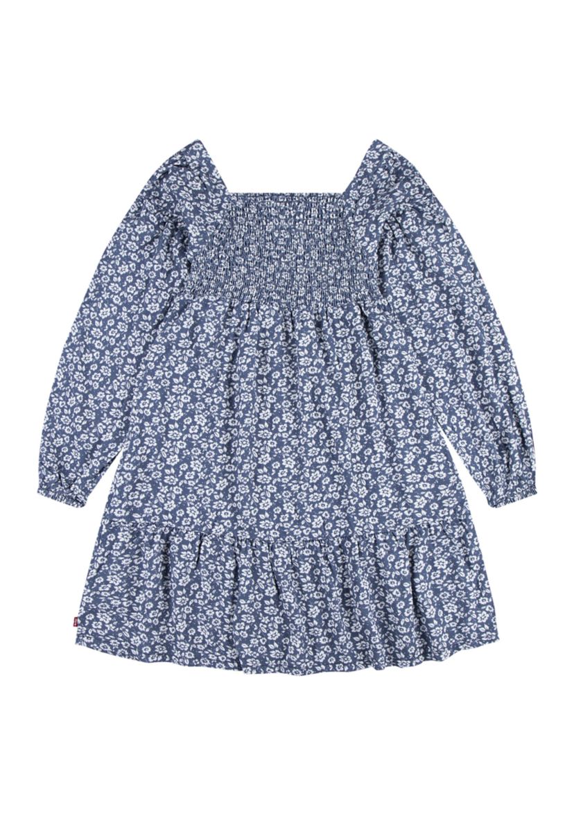 Girls 7-16 Smocked Printed Dress