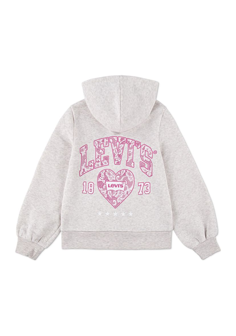 Girls 7-16 Lace Full Zip Hoodie