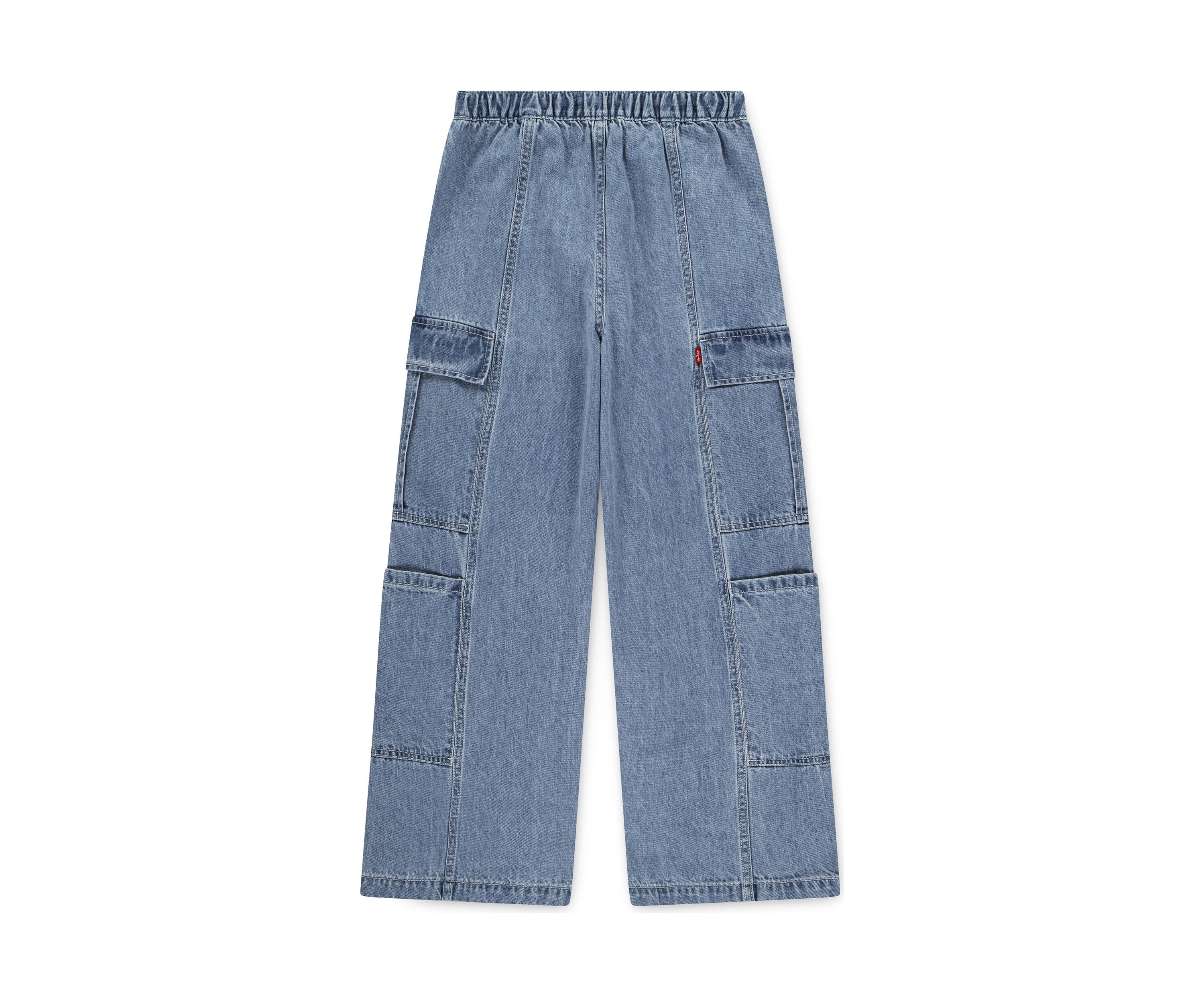 Girls 7-16 Denim Parachute Cargo Pants