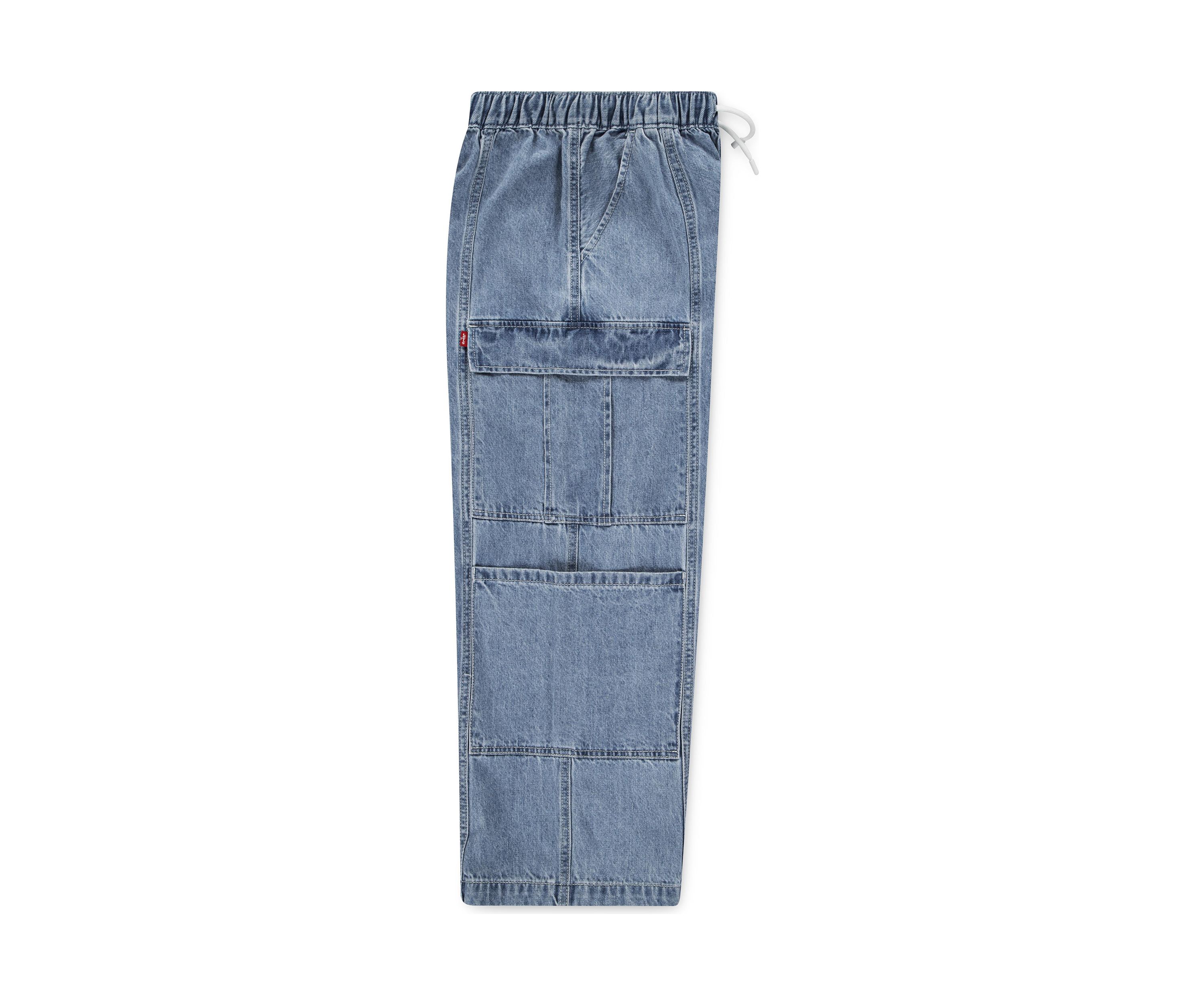 Girls 7-16 Denim Parachute Cargo Pants