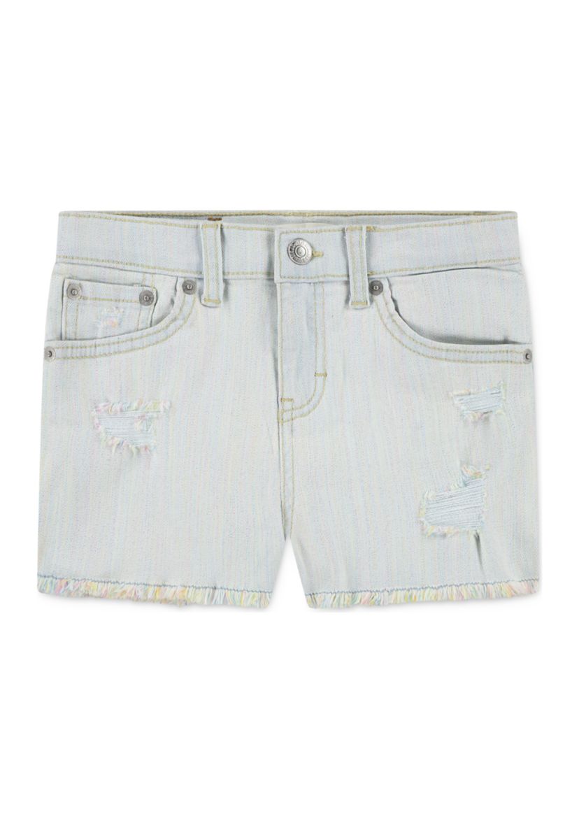 Girls 7-16 Rainbow Denim Shorts