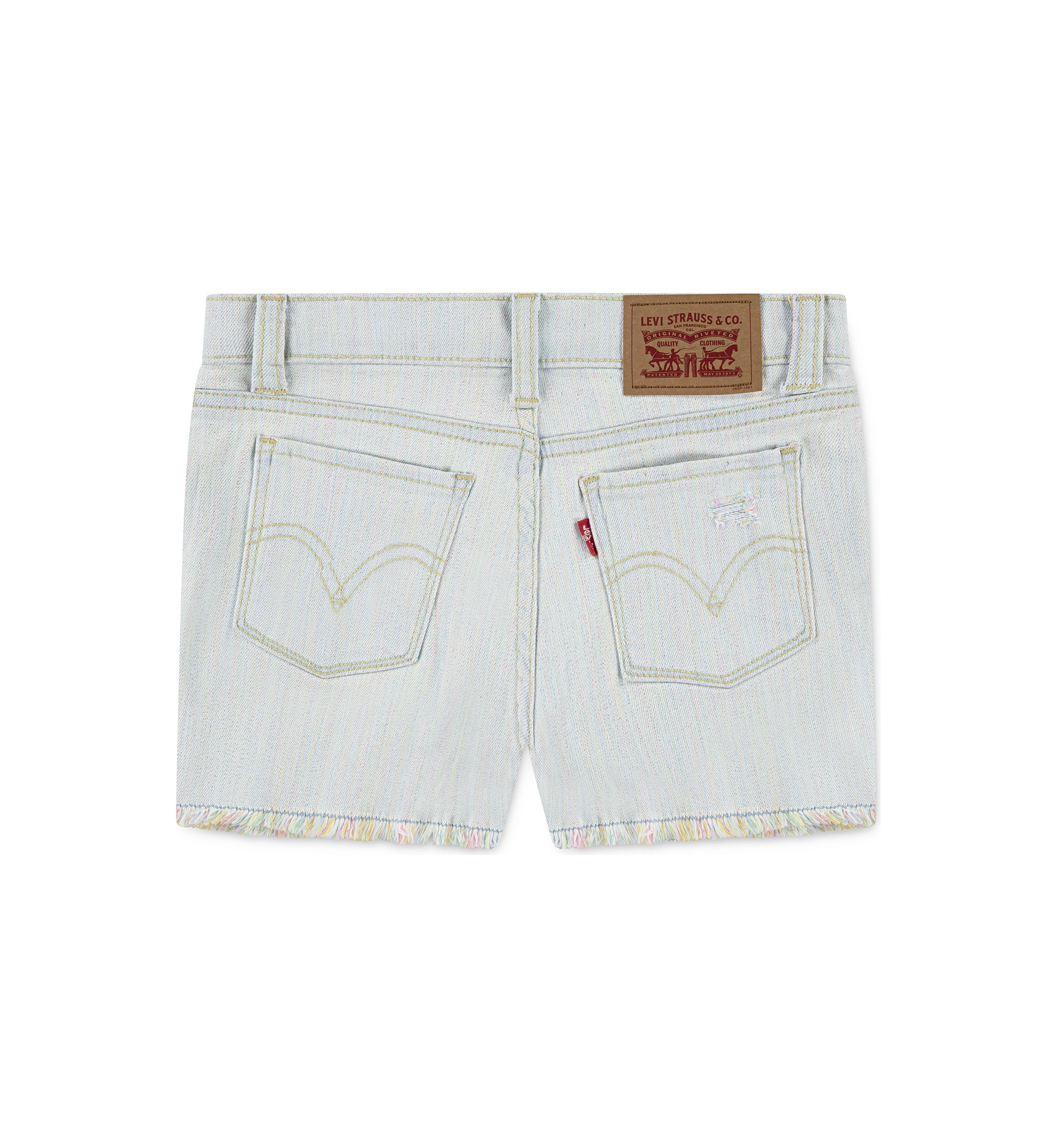 Girls 7-16 Rainbow Denim Shorts