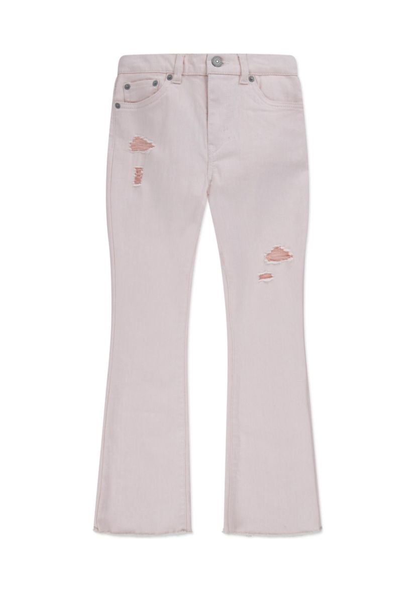 Girls 7-16 Colored Destruction Flared Jeans