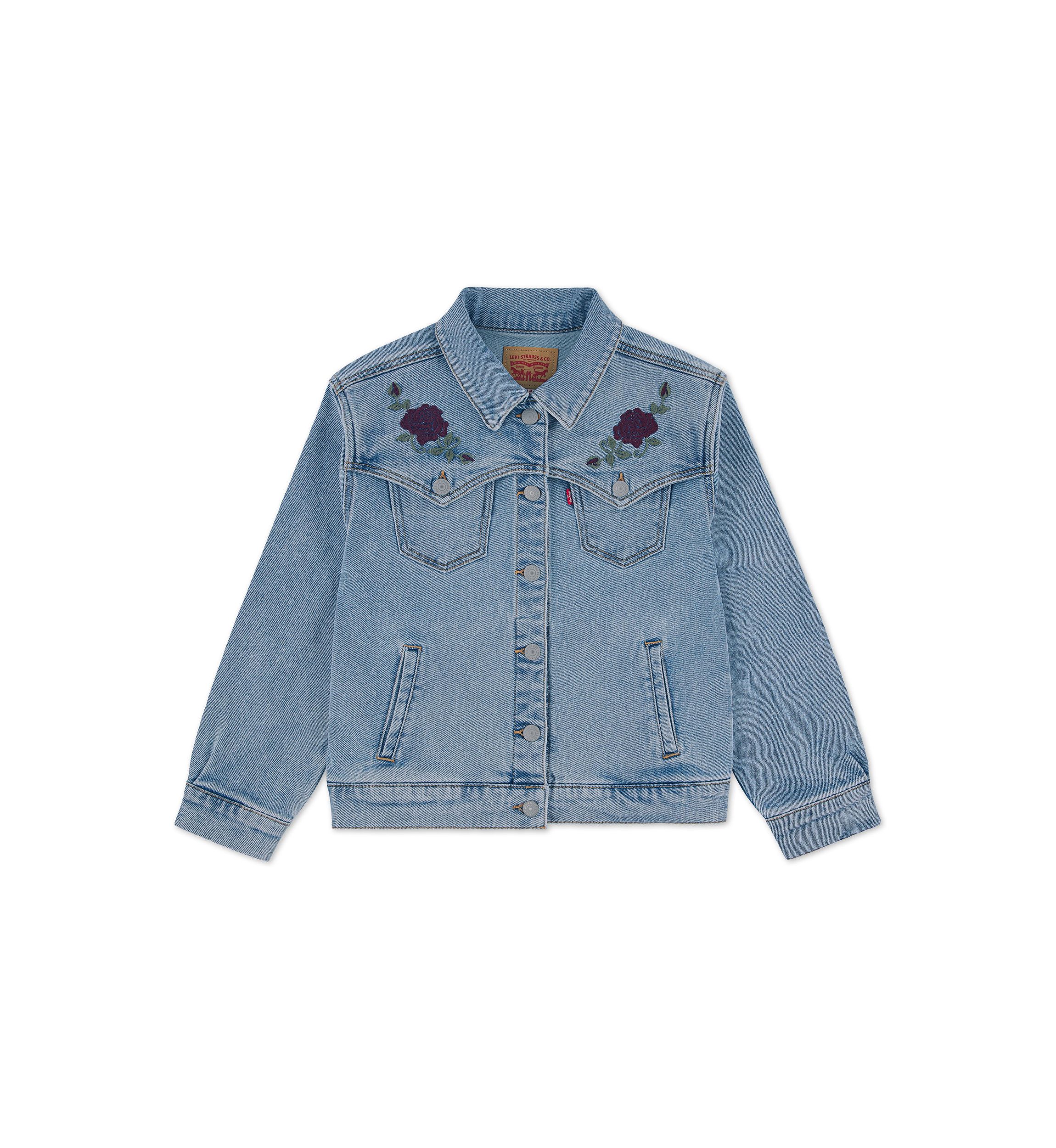 Girls 7-16 Oversized Western Trucker Jacket