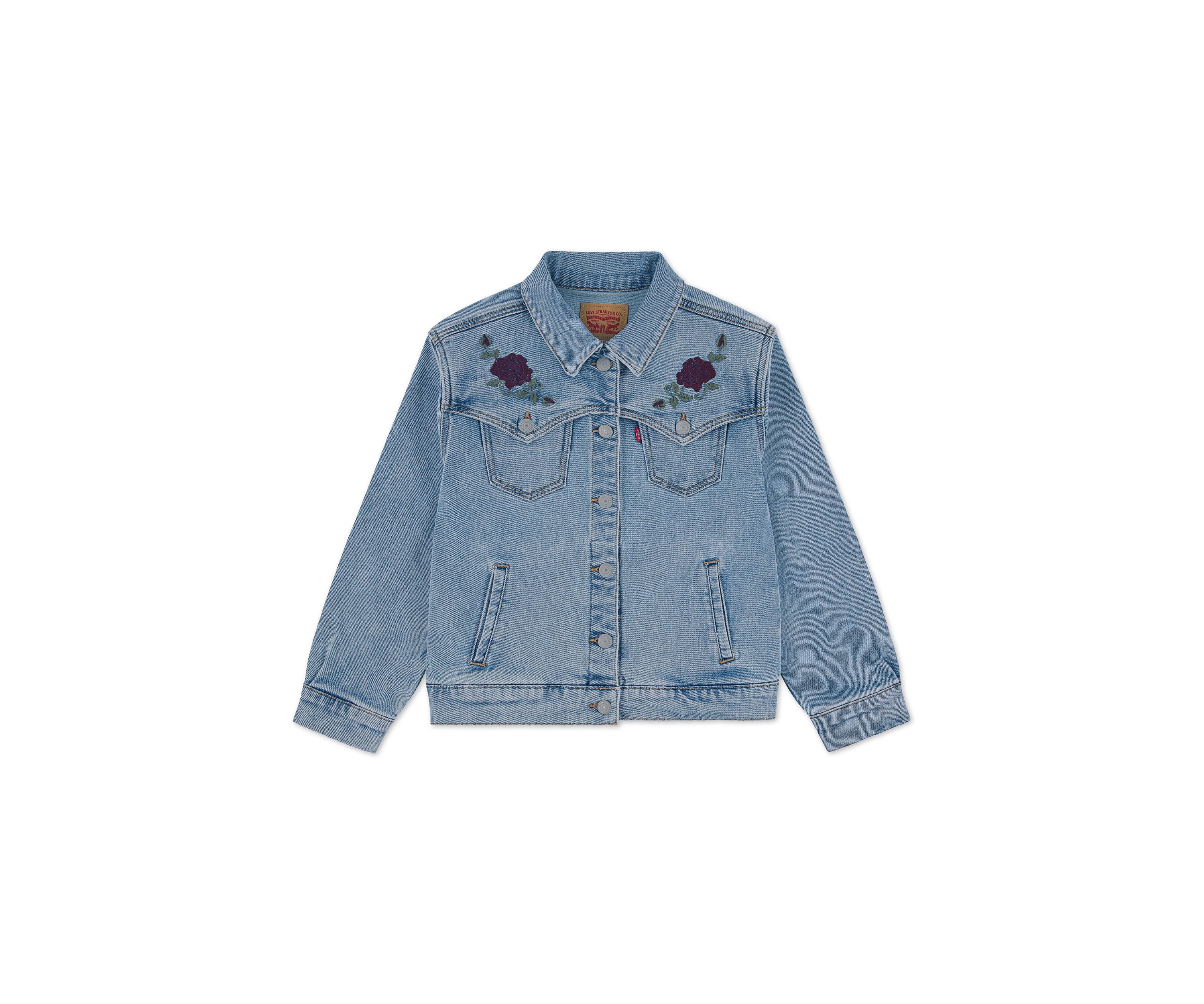 Girls 7-16 Oversized Western Trucker Jacket
