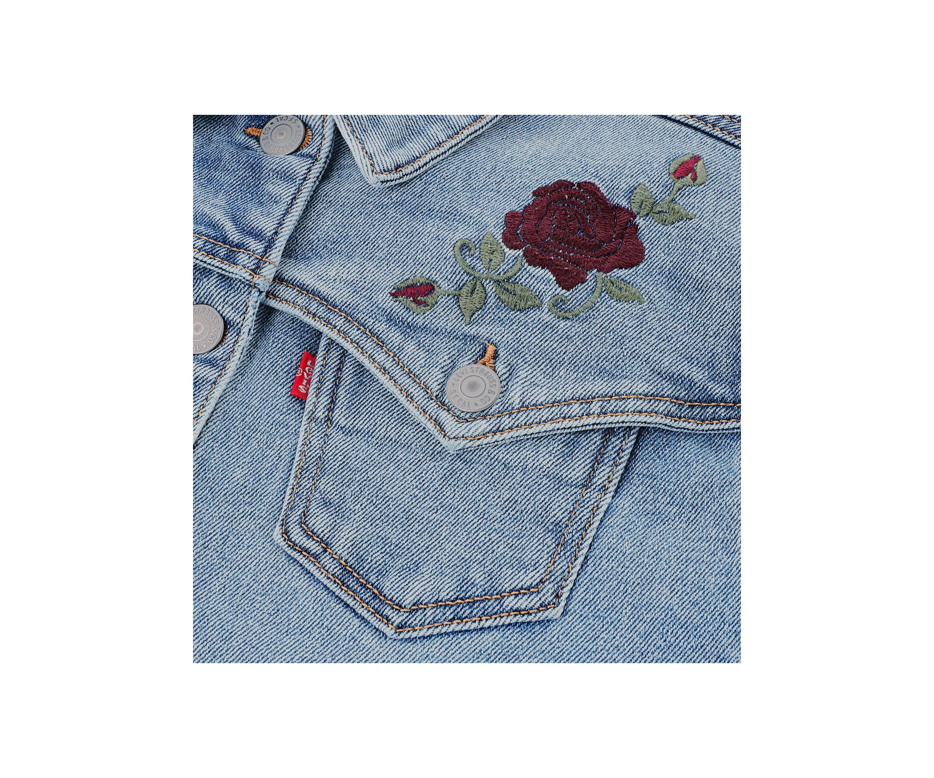 Girls 7-16 Oversized Western Trucker Jacket