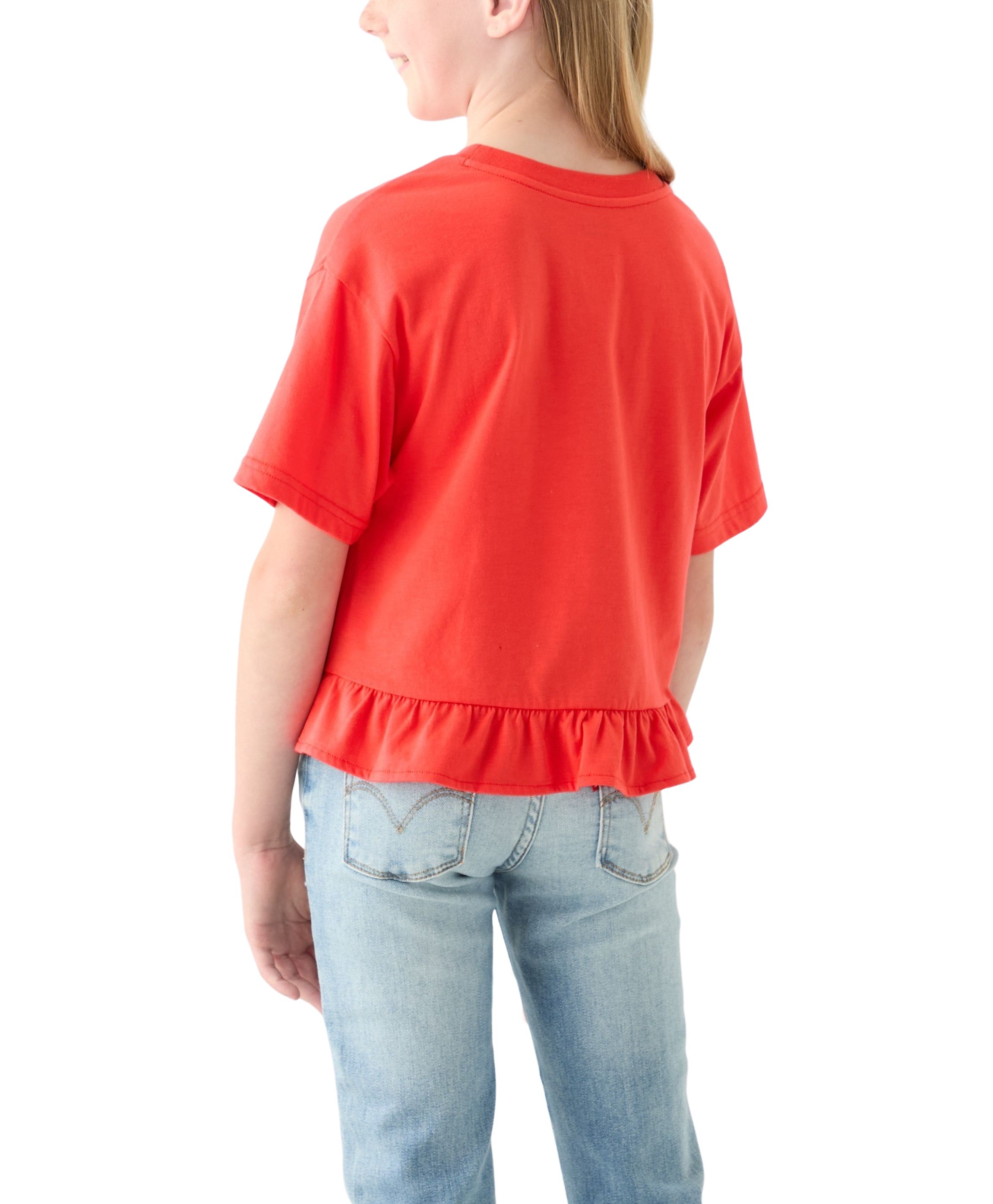 Girls 7-16 Flower Logo Peplum Top 