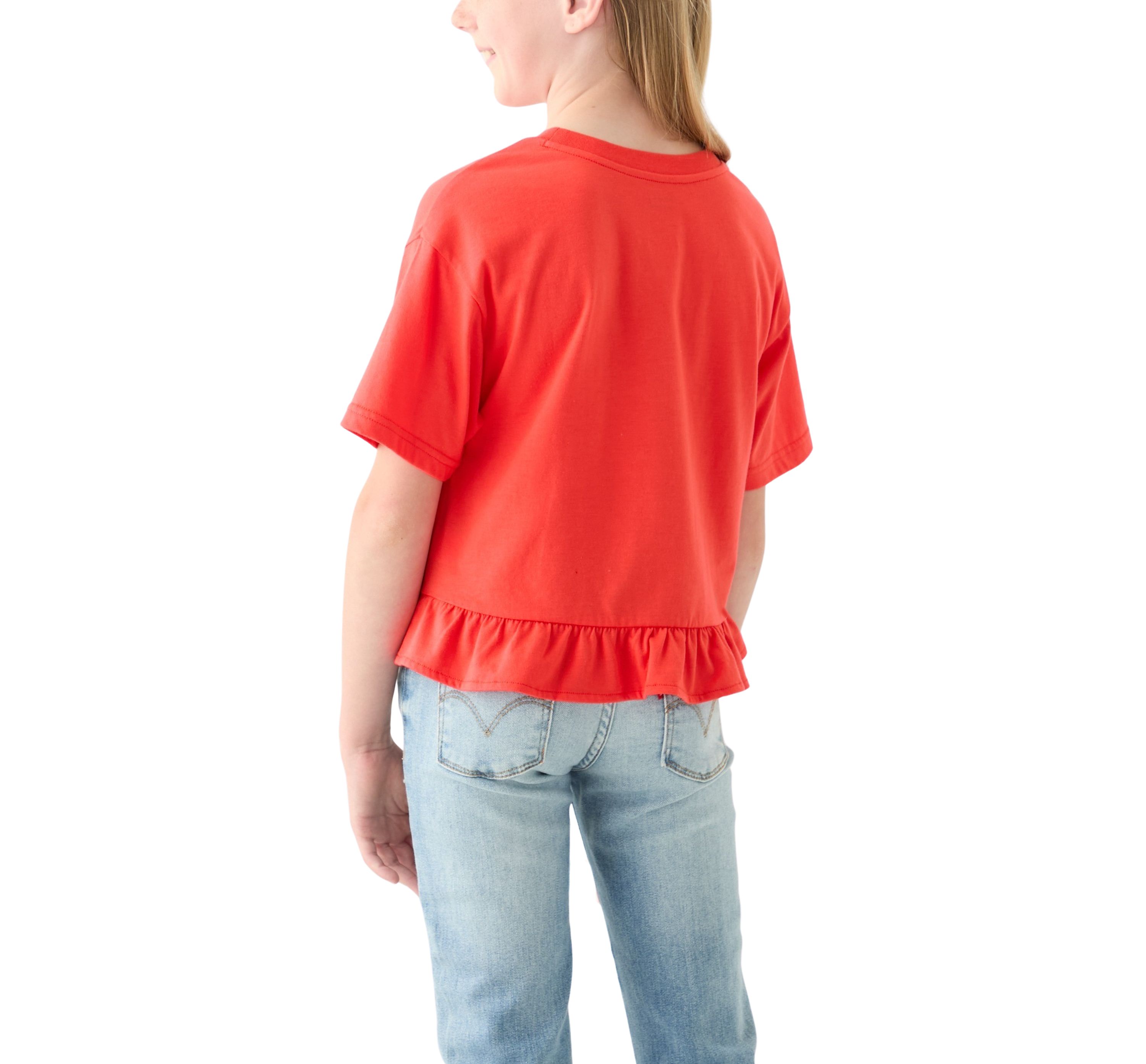 Girls 7-16 Flower Logo Peplum Top 