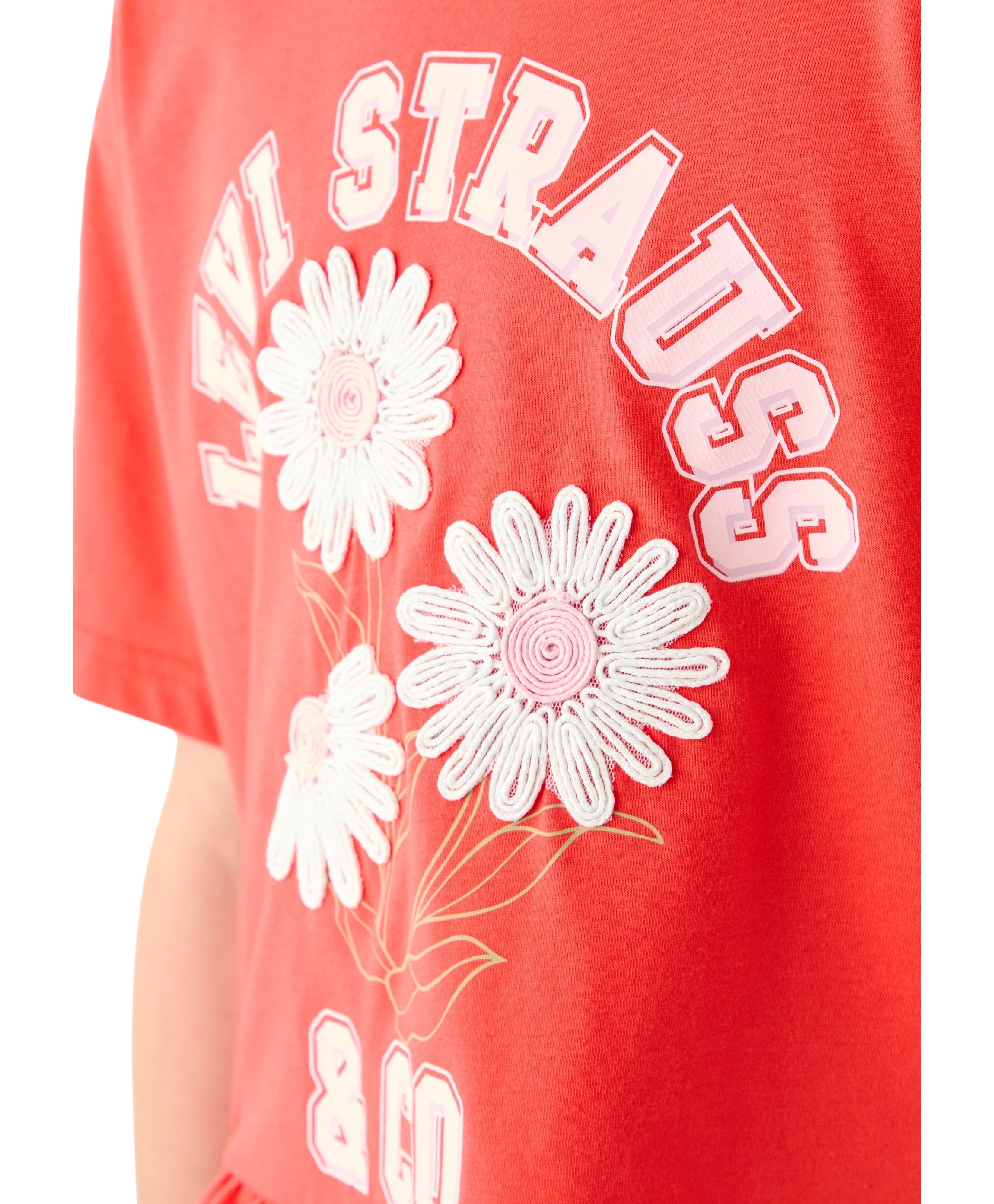 Girls 7-16 Flower Logo Peplum Top 