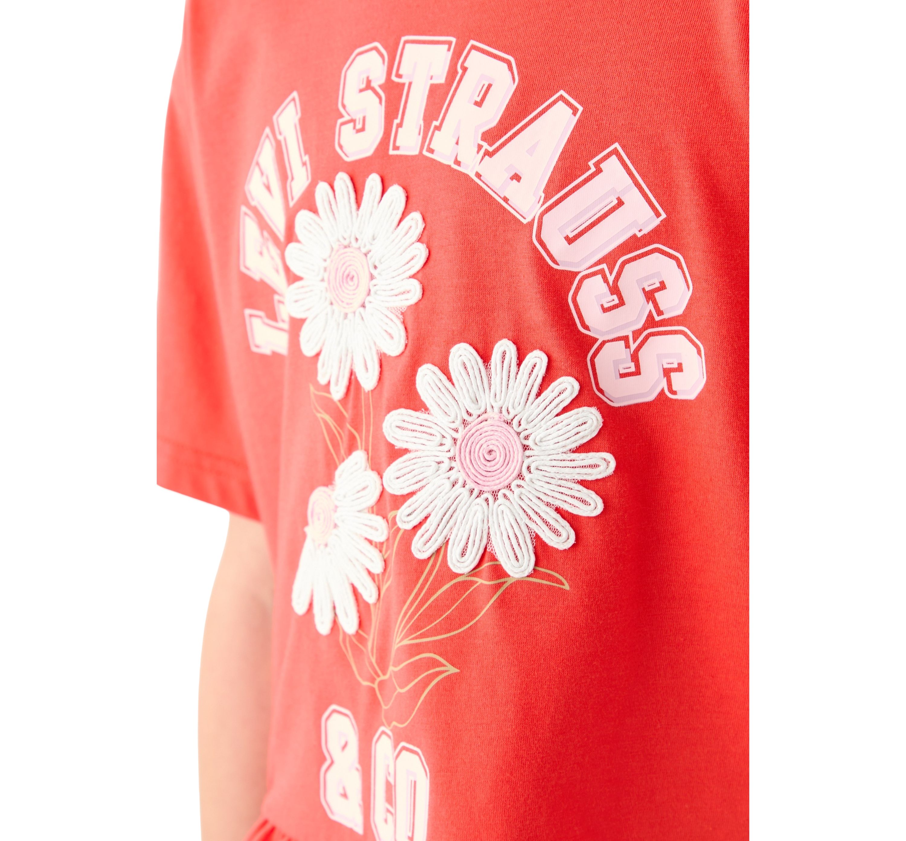 Girls 7-16 Flower Logo Peplum Top 