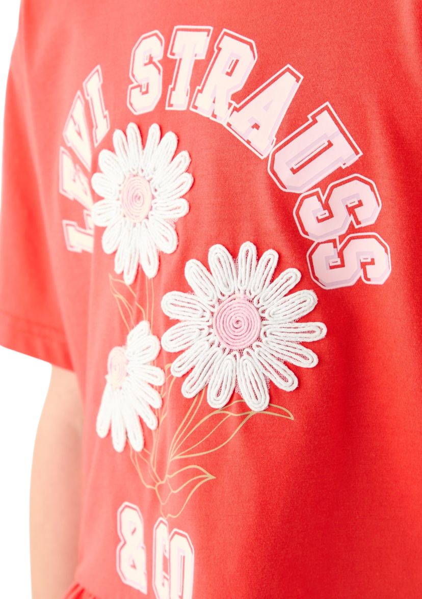 Girls 7-16 Flower Logo Peplum Top 