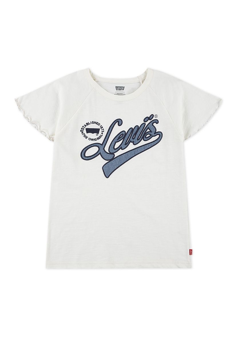 Girls 7-16 Ruffle Sleeve Logo Graphic T-Shirt 