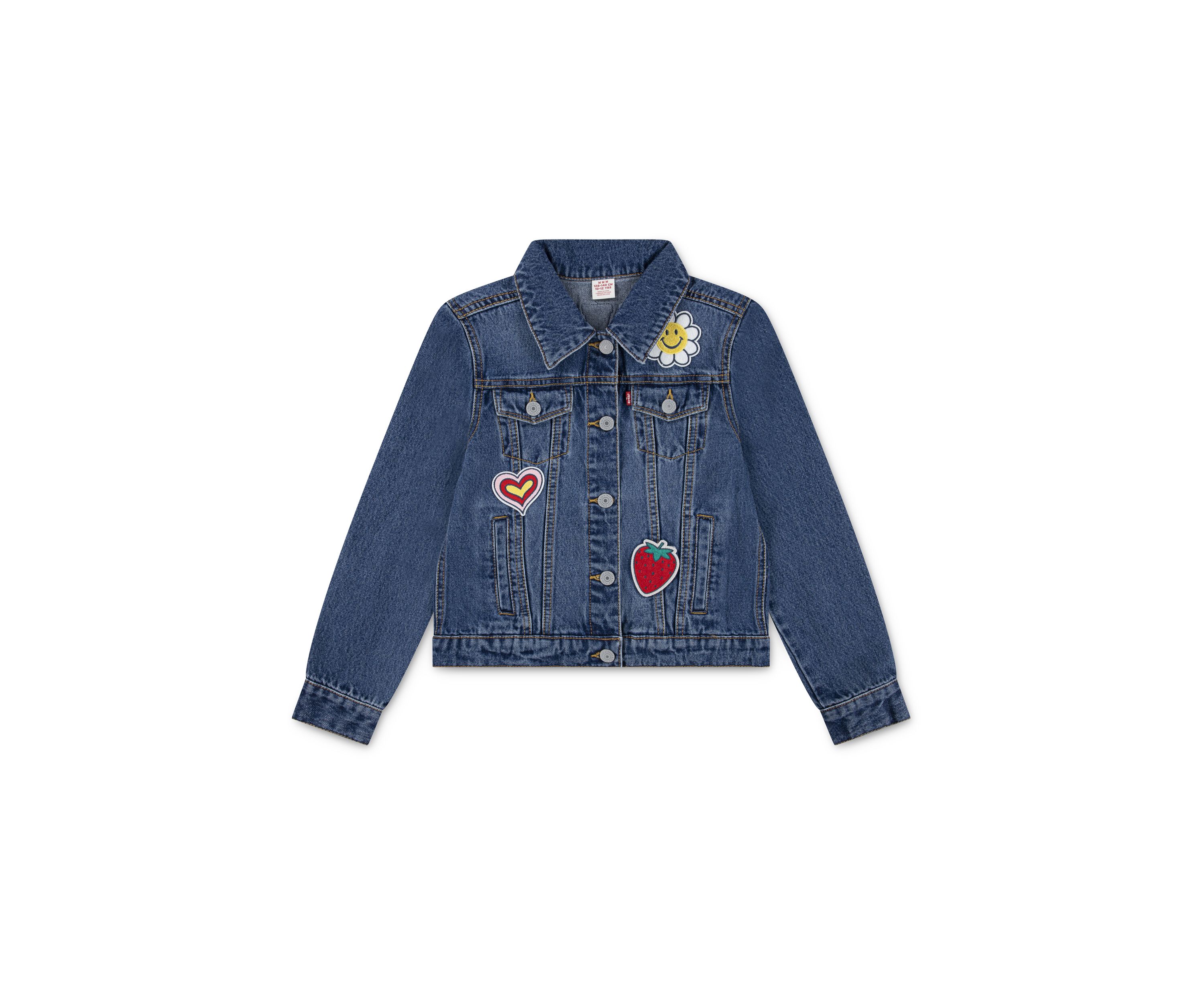 Girls 7-16 Denim Trucker Jacket with Patches