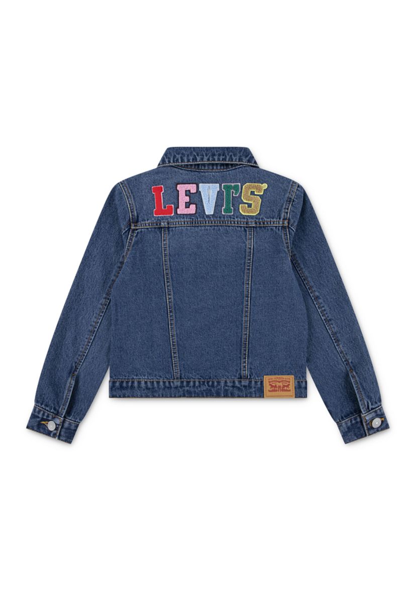 Girls 7-16 Denim Trucker Jacket with Patches