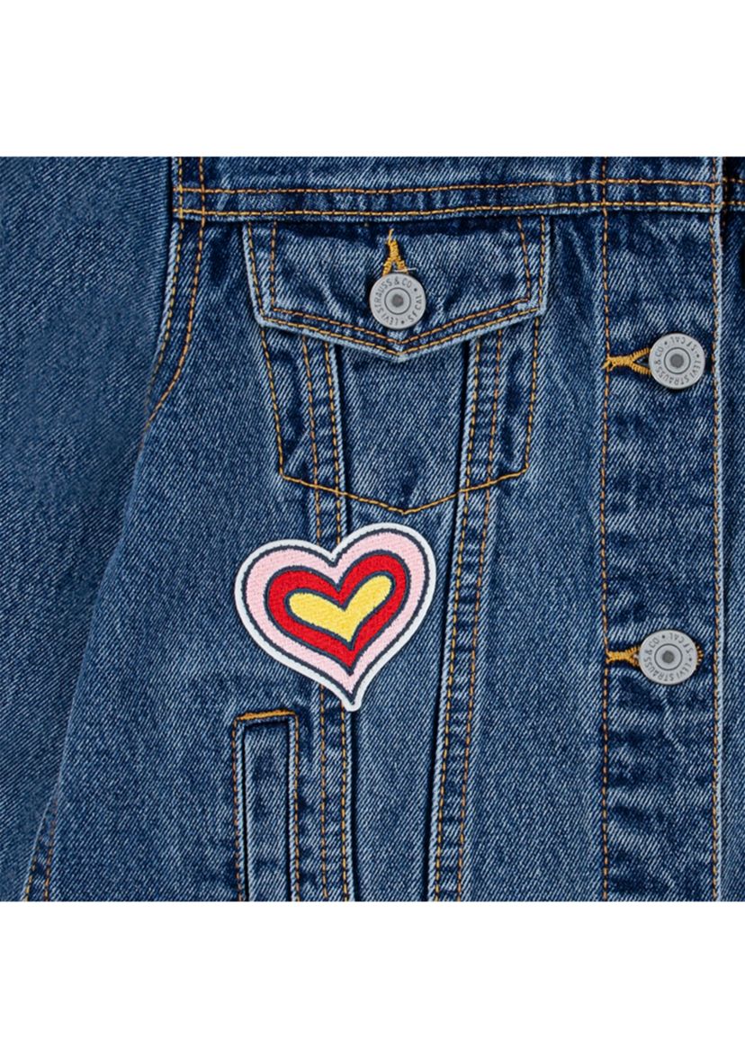 Girls 7-16 Denim Trucker Jacket with Patches