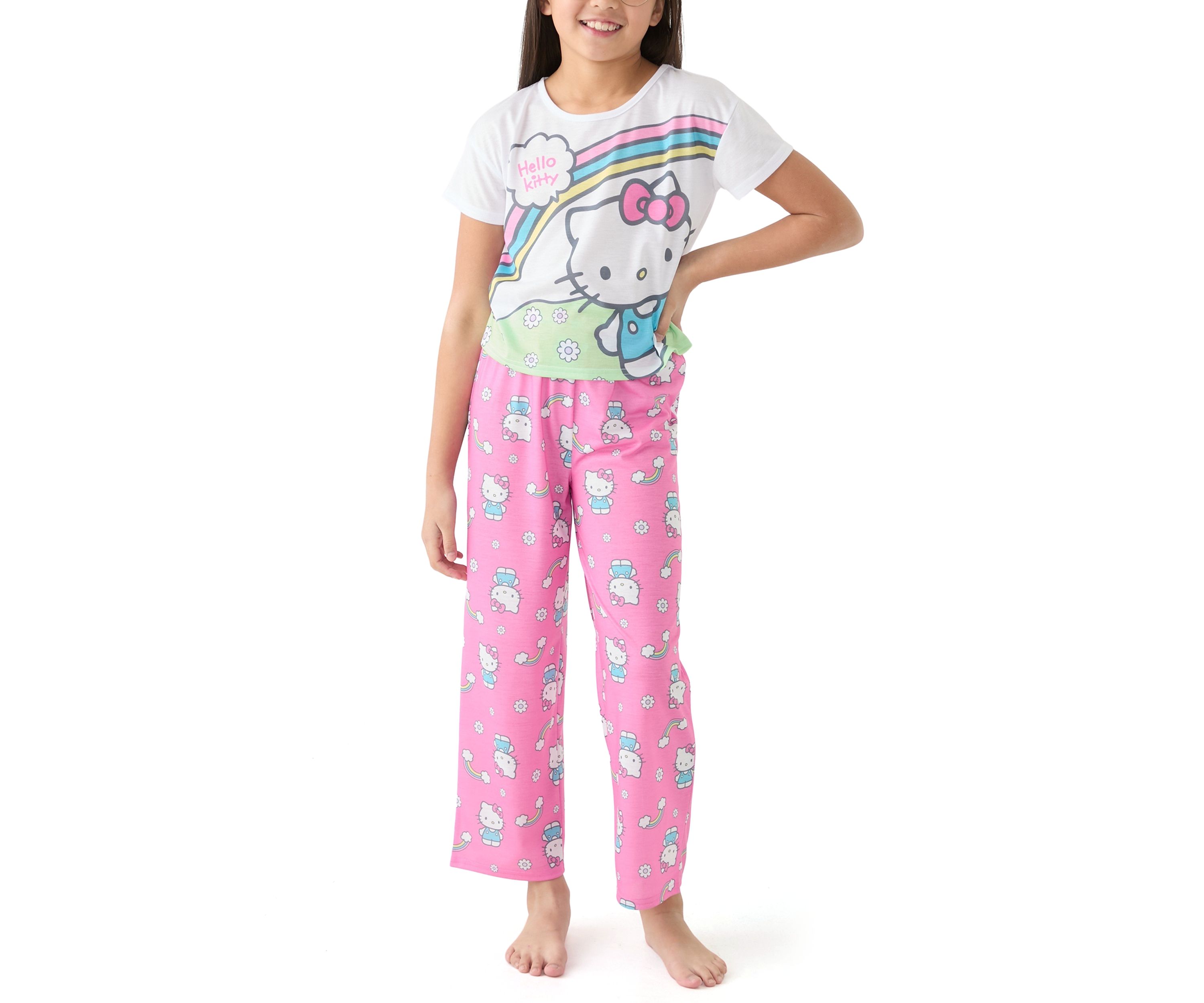Girls 4-10 3 Piece Hello Kitty Pajama Set