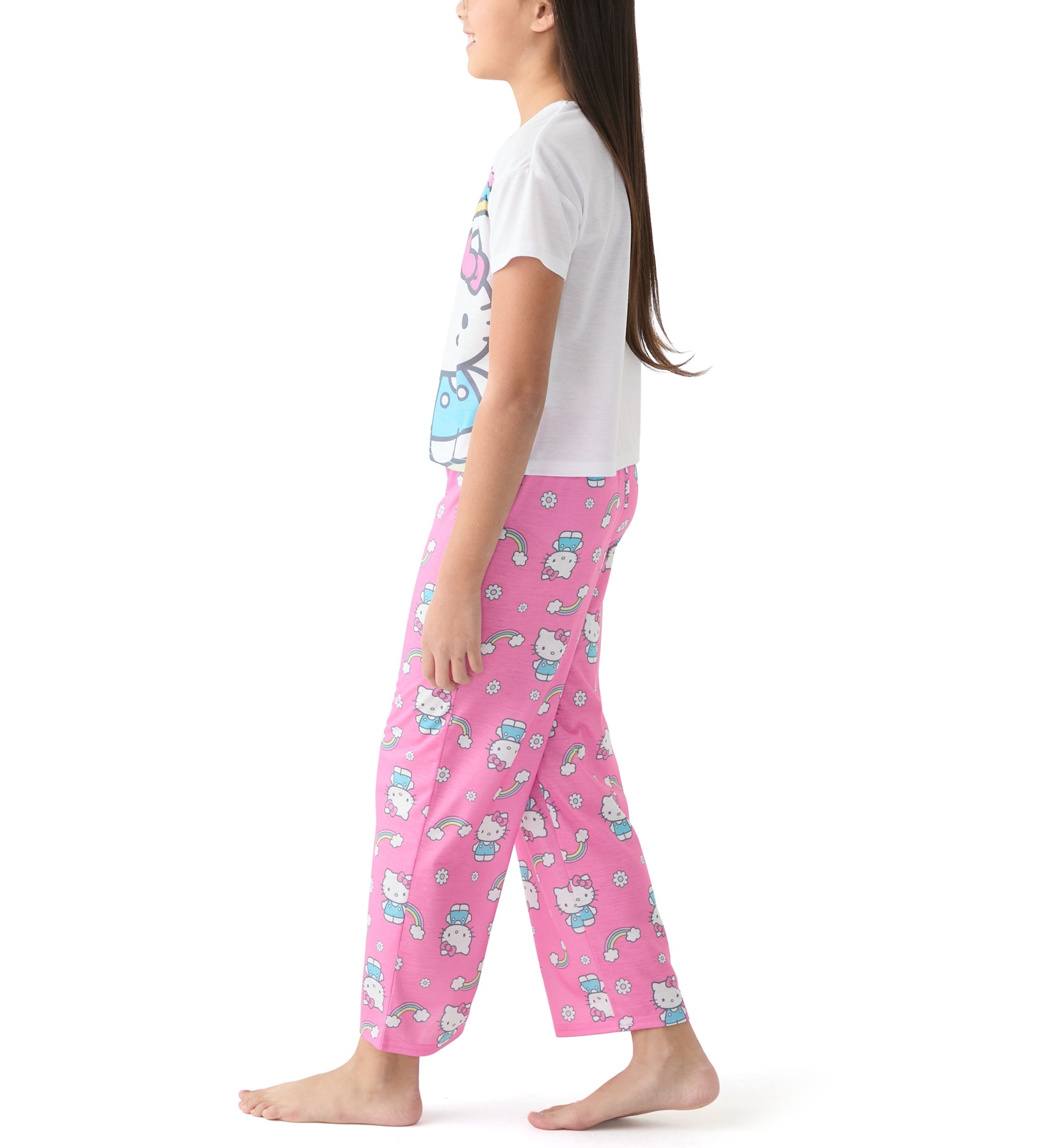 Girls 4-10 3 Piece Hello Kitty Pajama Set