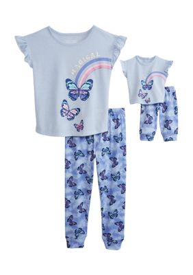 For Me My Dream Doll Girls 4 6x Butterflies Pajama Set belk